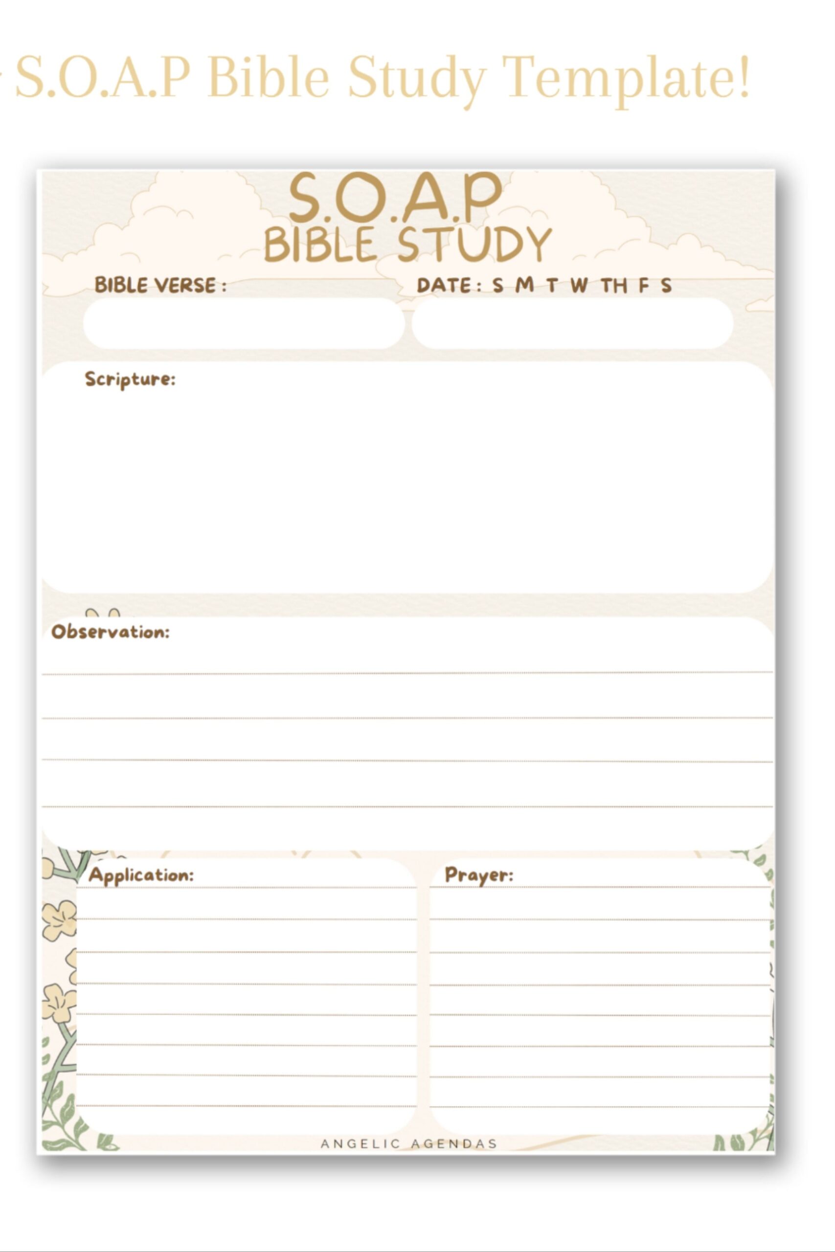 Heavenly Harvest SOAP Bible Study Instant Download Etsy Soap Bible Study Bible Study Template Soap Bible Study Method