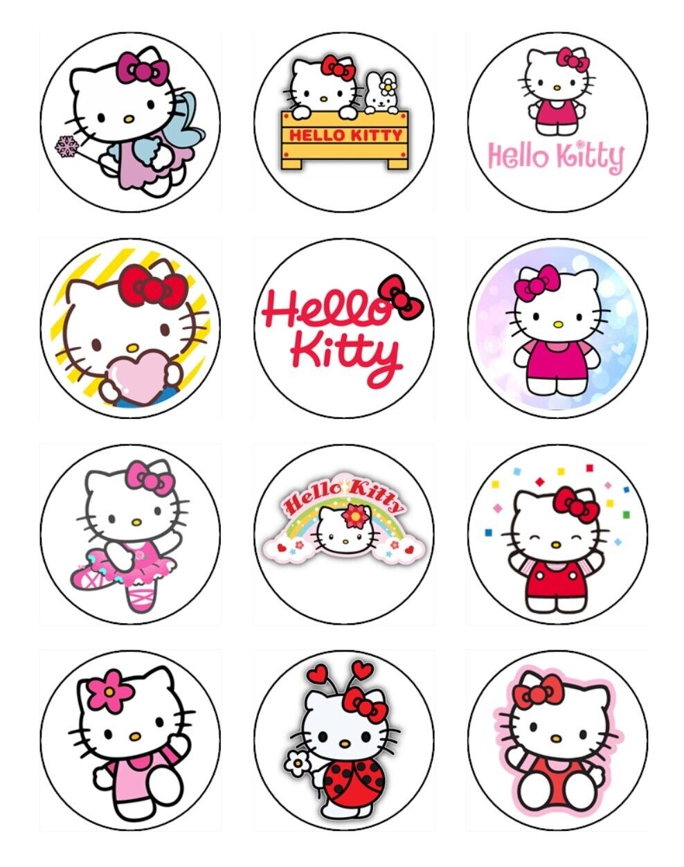 Hello Kitty Cake Toppers Edible Birthday Cupcake Toppers EBay