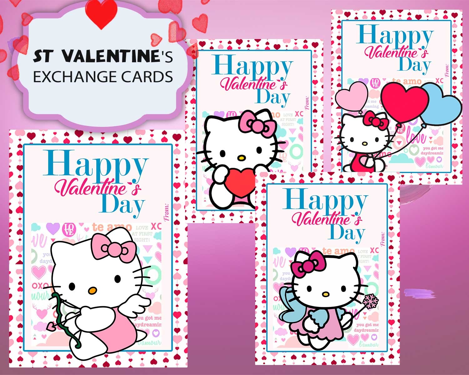 Hello Kitty Valentines Day Cards