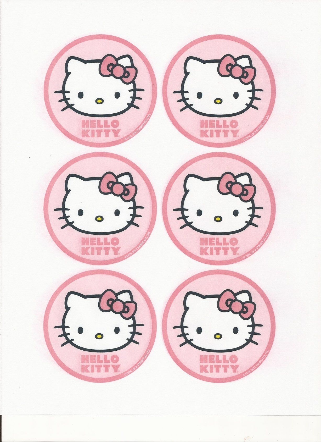 Hello Kitty With A Pink Bow On A Pink Background Edible Cupcake Topper Images ABPID04164 Hello Kitty Printables Hello Kitty Birthday Hello Kitty Themes