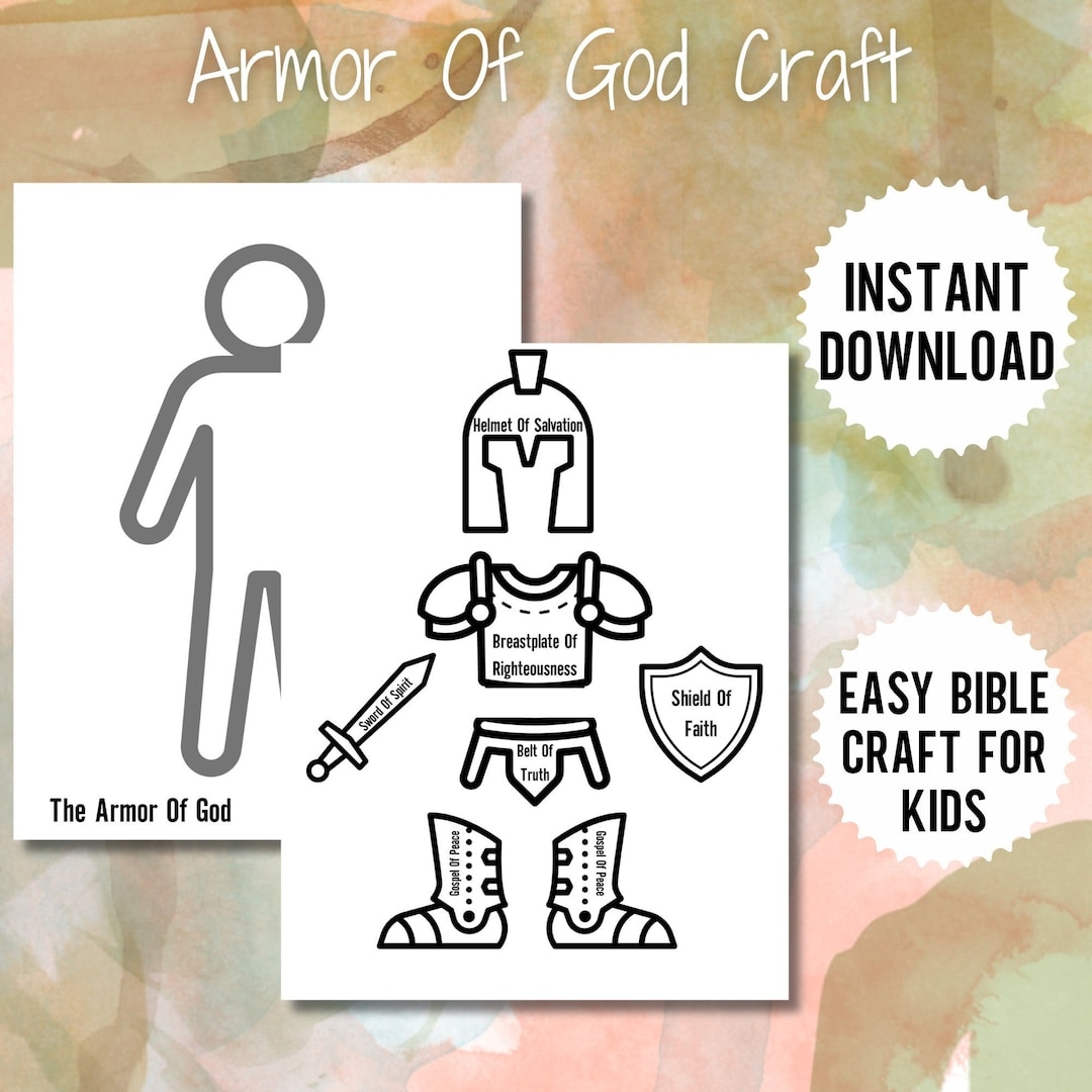 Helmet Of Salvation Armor Of God Craft Full Armor Of God shield Of Faith sunday School Lesson vbs printable Bible Study Kids church Crafts Etsy