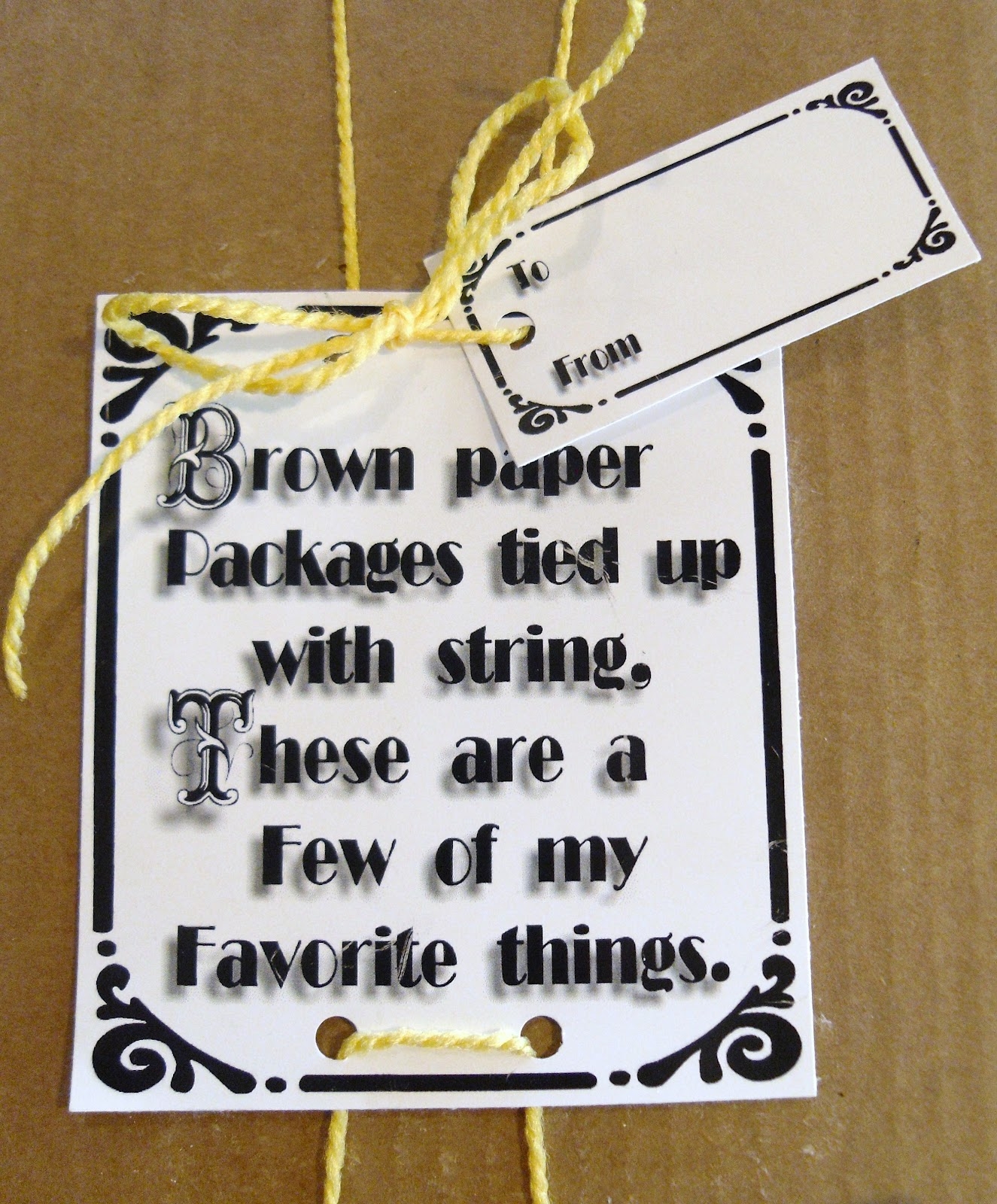 HollysHome Family Life Brown Paper Packages Tied Up With String Printable