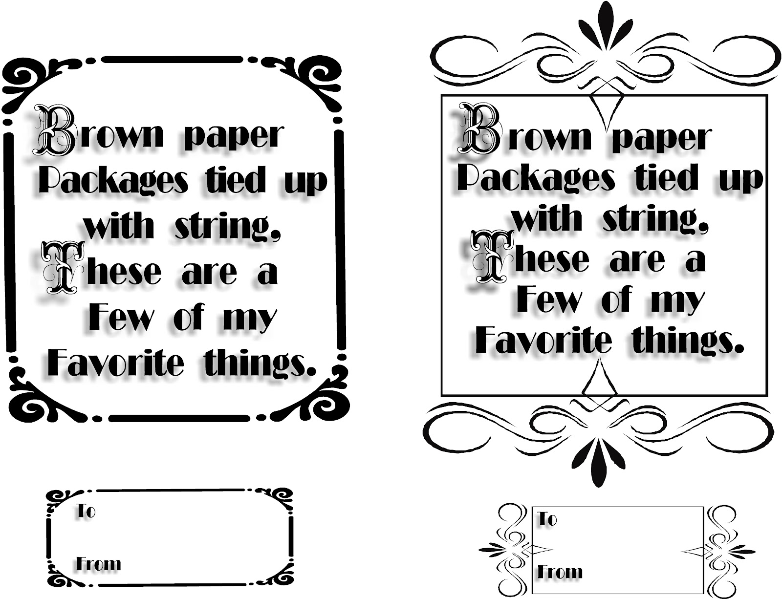 HollysHome Family Life Brown Paper Packages Tied Up With String Printable