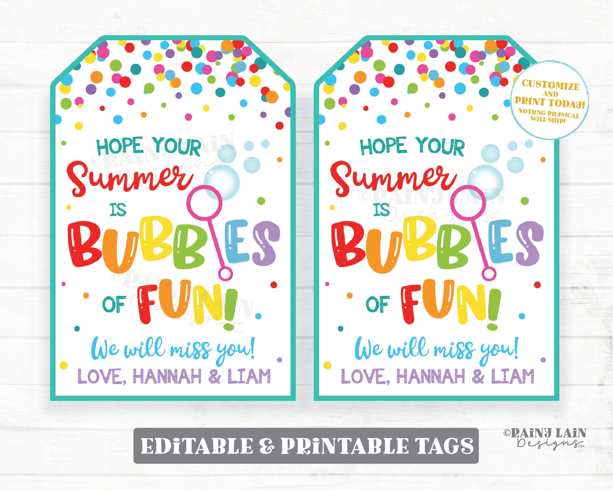 Hope Your Summer Is Bubbles Of Fun Tags End Of School Year Gift Tags Preschool Classroom Printable Kids Teacher Favor Bubbles Gift Tag Etsy