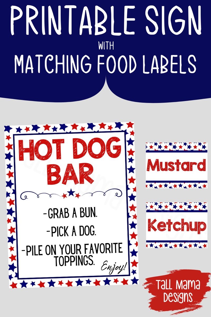 Hot Dog Bar Sign Printable Hot Dog Bar Food Labels Fourth Of Etsy In 2023 Hot Dog Bar Sign Hot Dog Bar Hot Dog Party
