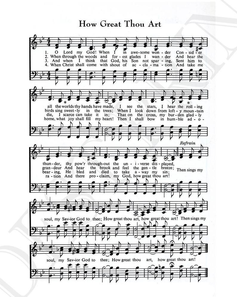 How Great Thou Art Hymn Lyrics Sheet Music Art Hymn Art Hymnal Sheet Home Decor Music Sheet Gift Instant Download HYMN 034 Etsy Hymns Lyrics Christian Song Lyrics Hymn Sheet Music