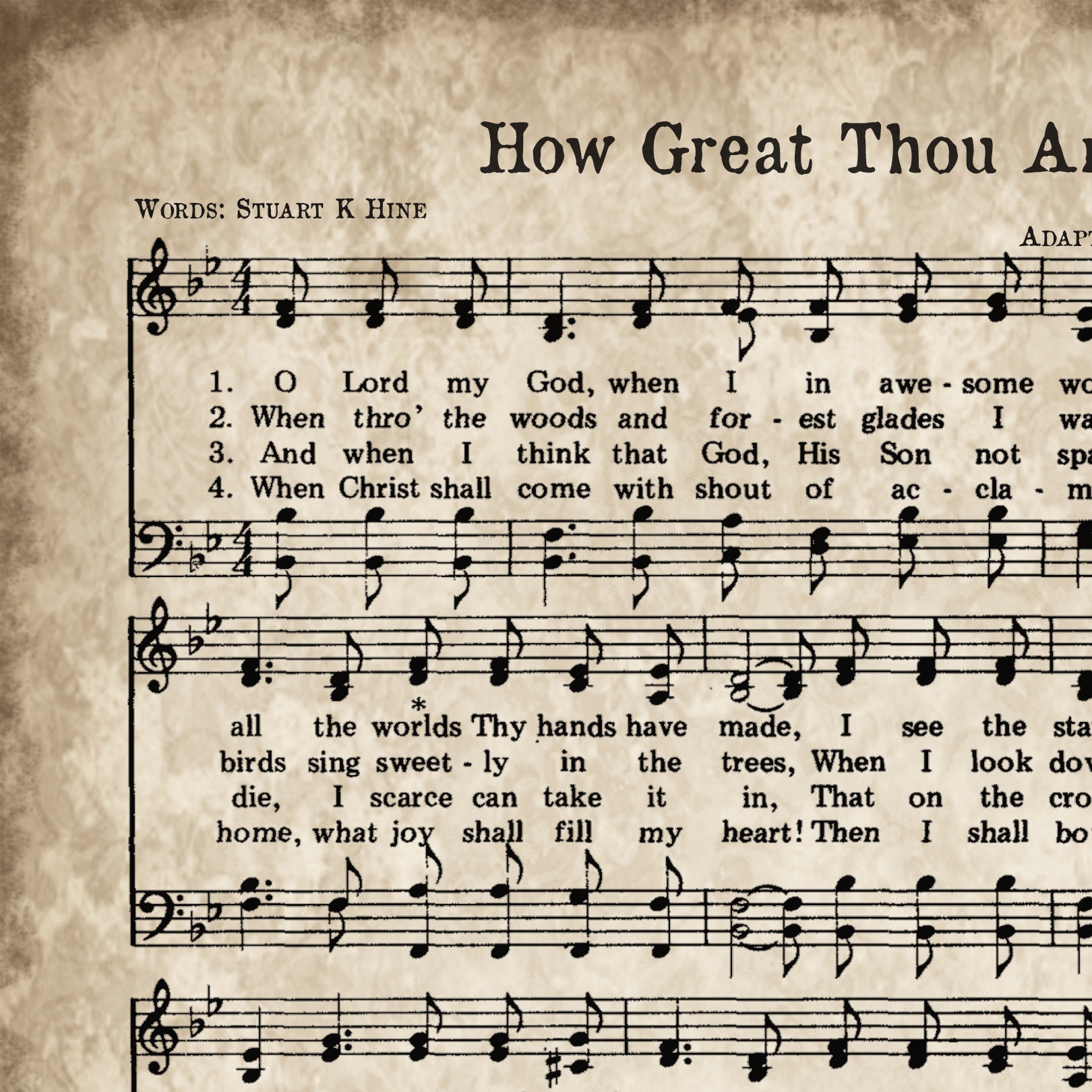 Free Printable How Great Thou Art Hymn