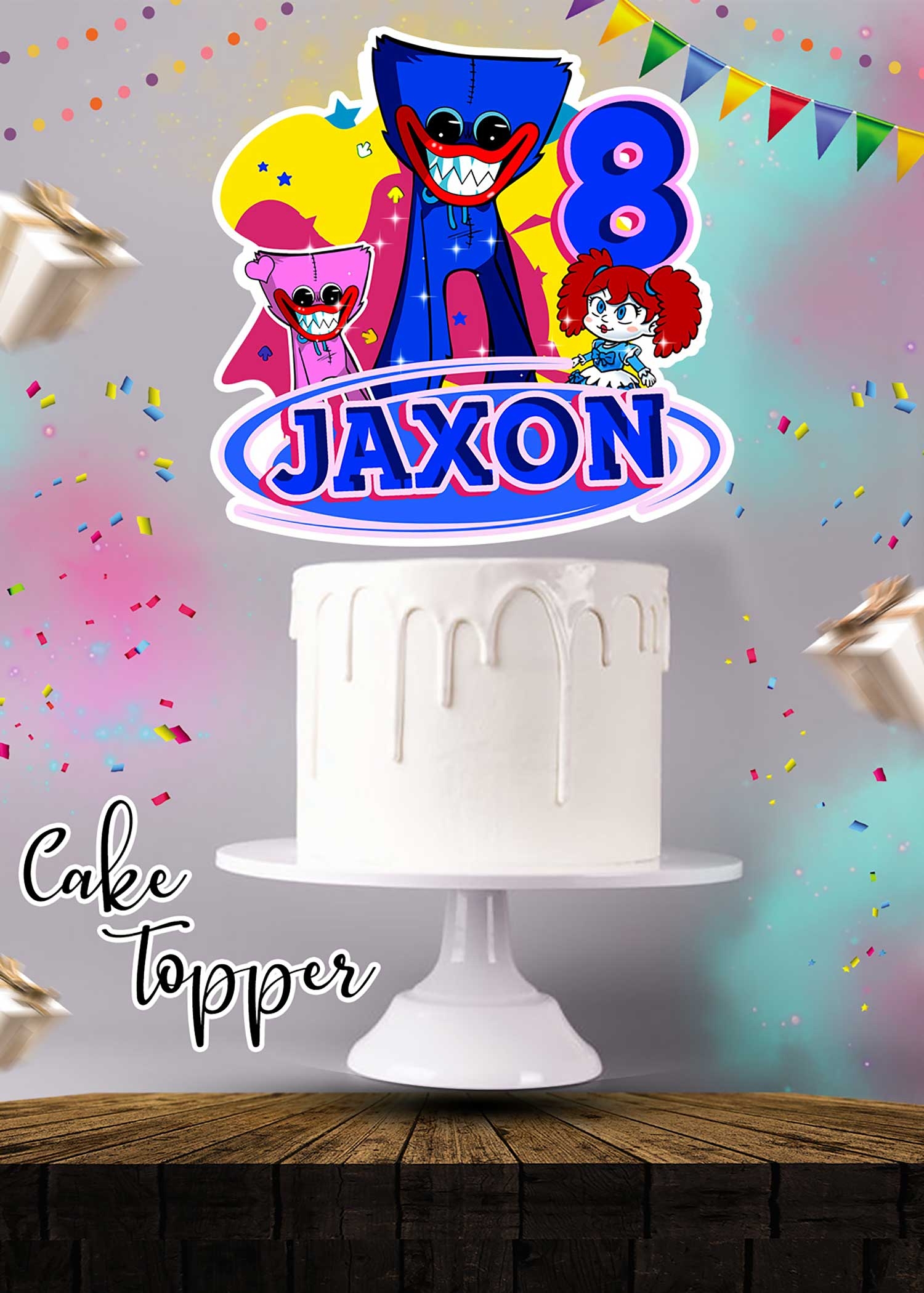 Huggy Wuggy Cake Topper Digital And Printable