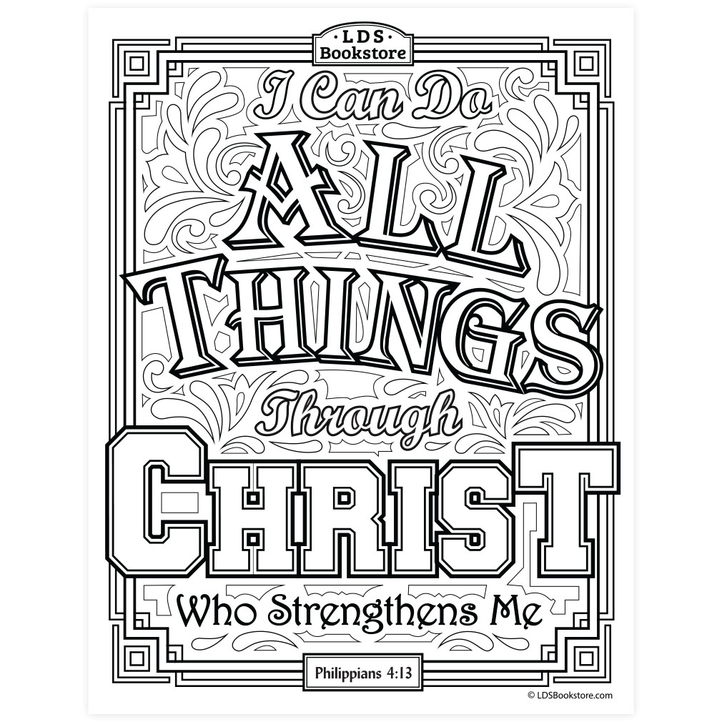 I Can Do All Things Through Christ Coloring Page Printable