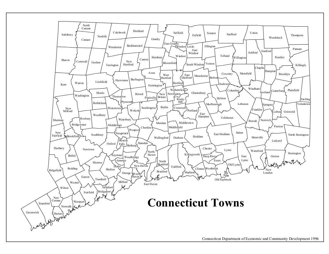 Connecticut County Map Printable