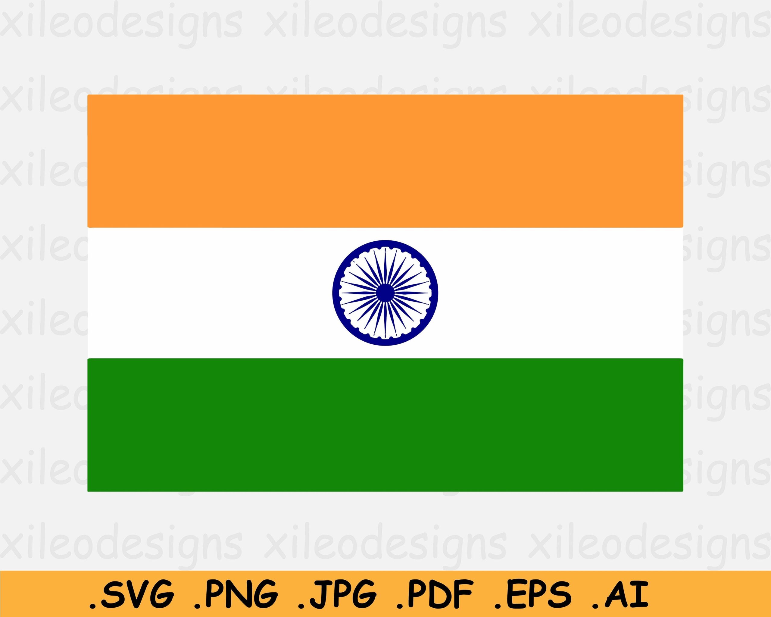 India Flag SVG Indian National Nation Country Banner Cricut Cut File Digital Download Clipart Vector Graphic Icon Eps Ai Png Jpg Pdf Etsy