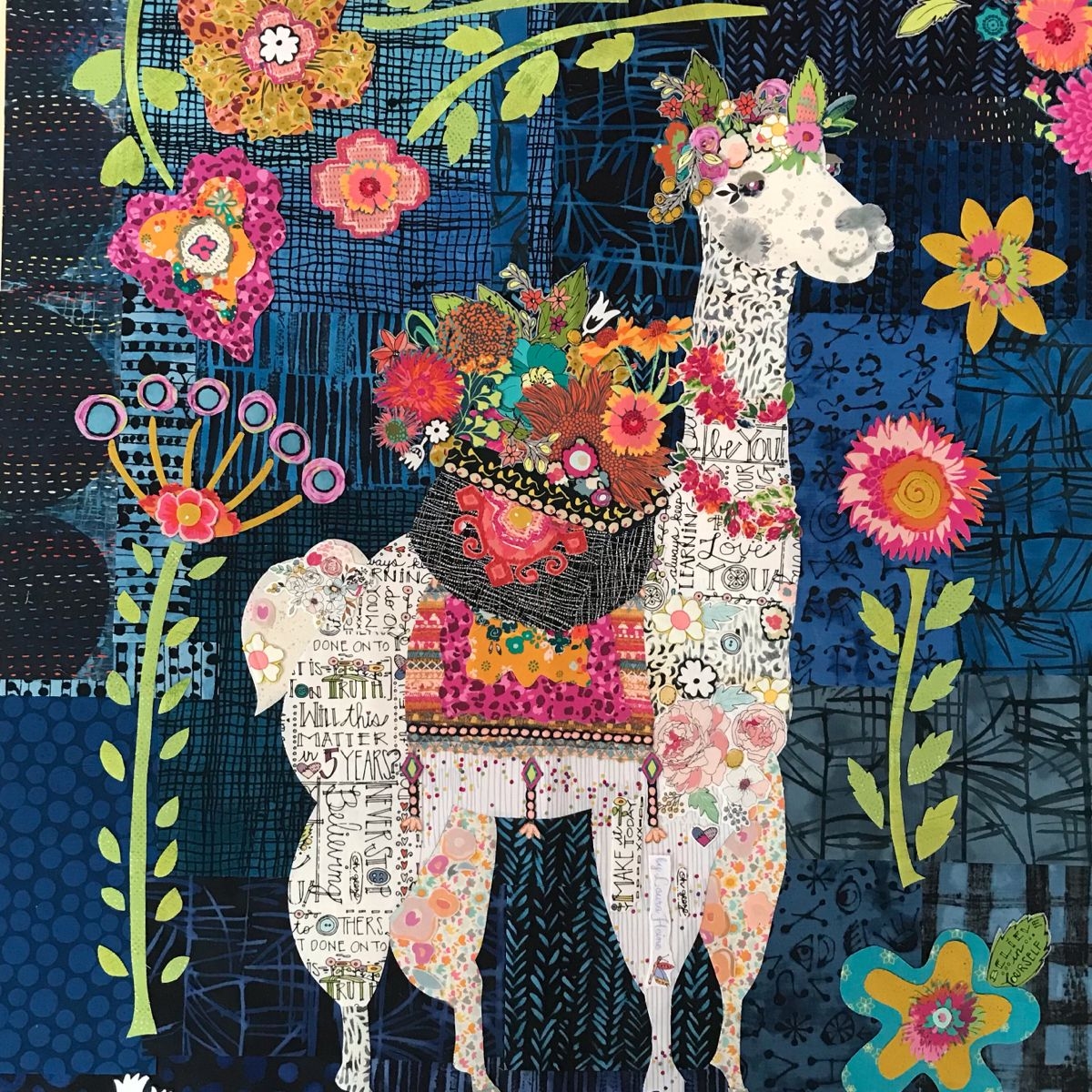 Indie Collage Llama By Laura Heine Quilt Patterns Quilts Laura Heine