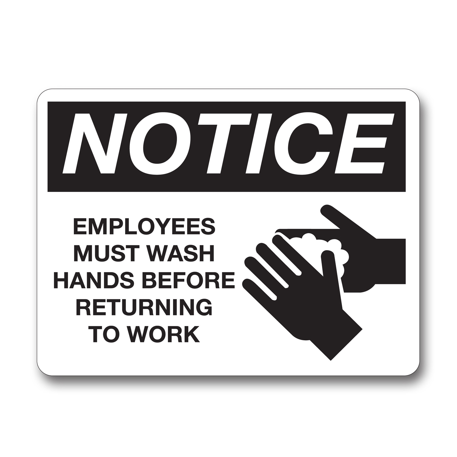 IS8001 Employee s Must Wash Hands Notice Sign Palmer Fixture