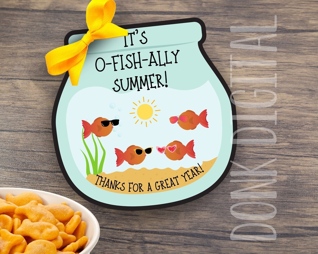 It s O Fish Ally Summer Summer Tag School Break Summer Break Printable Student Gift Friend Gift Etsy