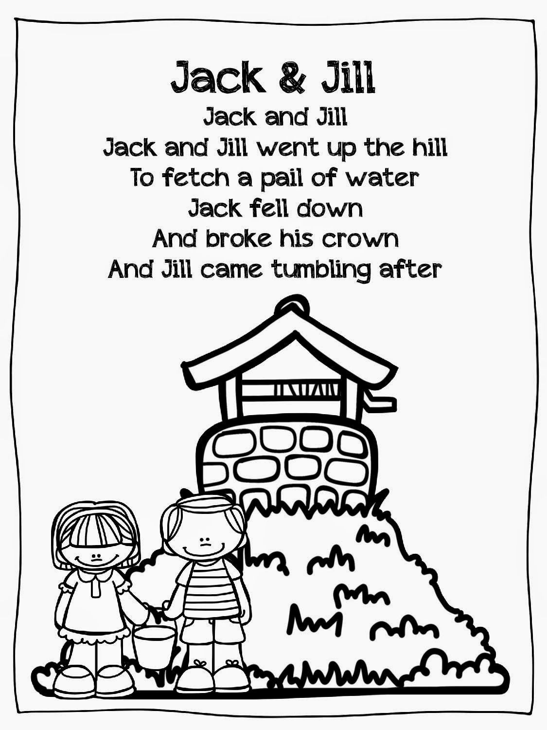 Jack And Jill FREEBIE Nursery Rhymes Activities Nursery Rhymes Preschool Nursery Rhymes Preschool Crafts