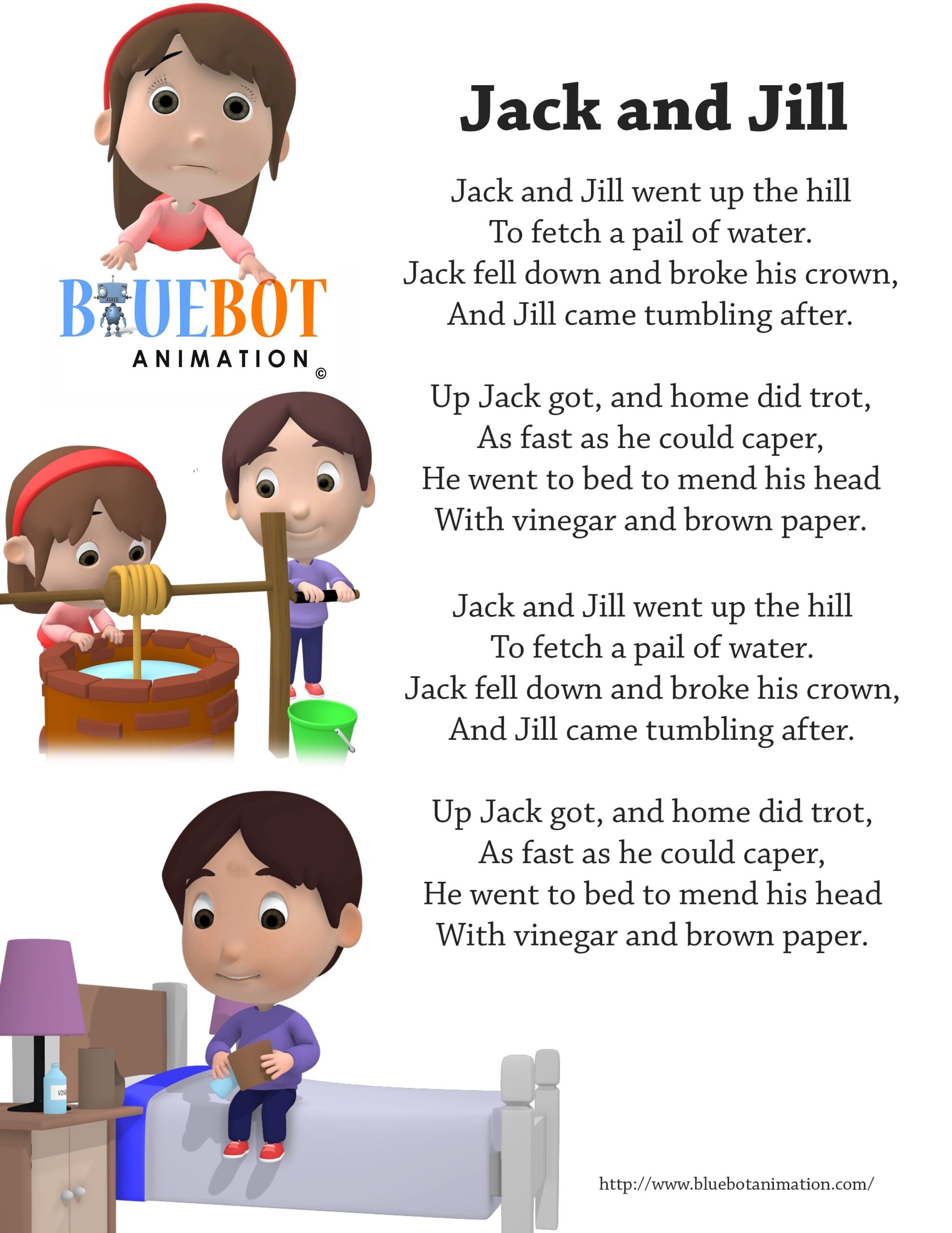 Jack And Jill Nursery Rhyme Lyrics Free Printable Nursery Rhyme Lyrics Page Jack And Jill Nursery Rhymes Lyrics Nursery Rhymes Activities Rhymes For Kids