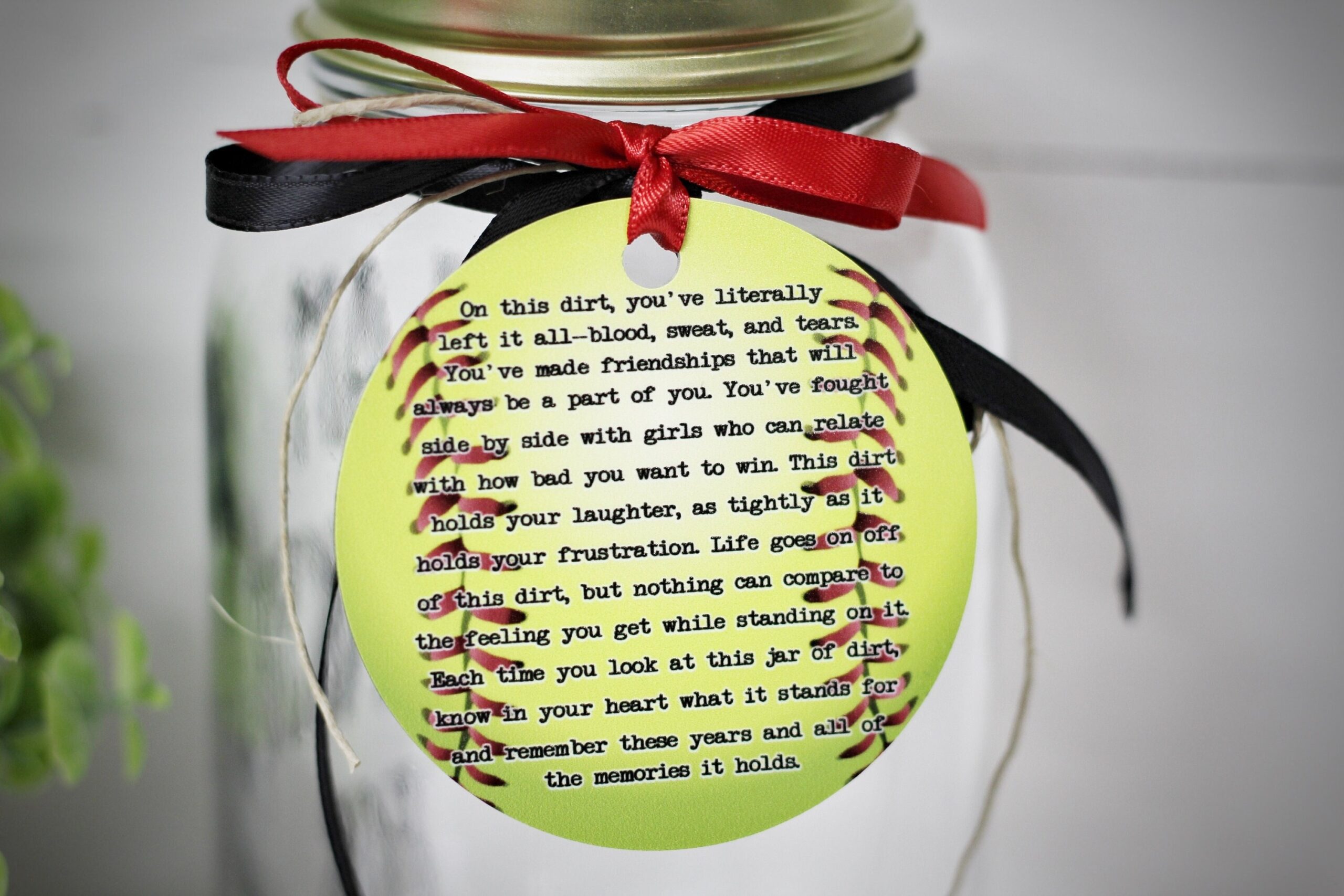 Jar Of Dirt SOFTBALL Girls Team Personalized Metal Tag Motivational Memory Sentimental Quote Sign Senior Gift Softball Team Gifts Etsy