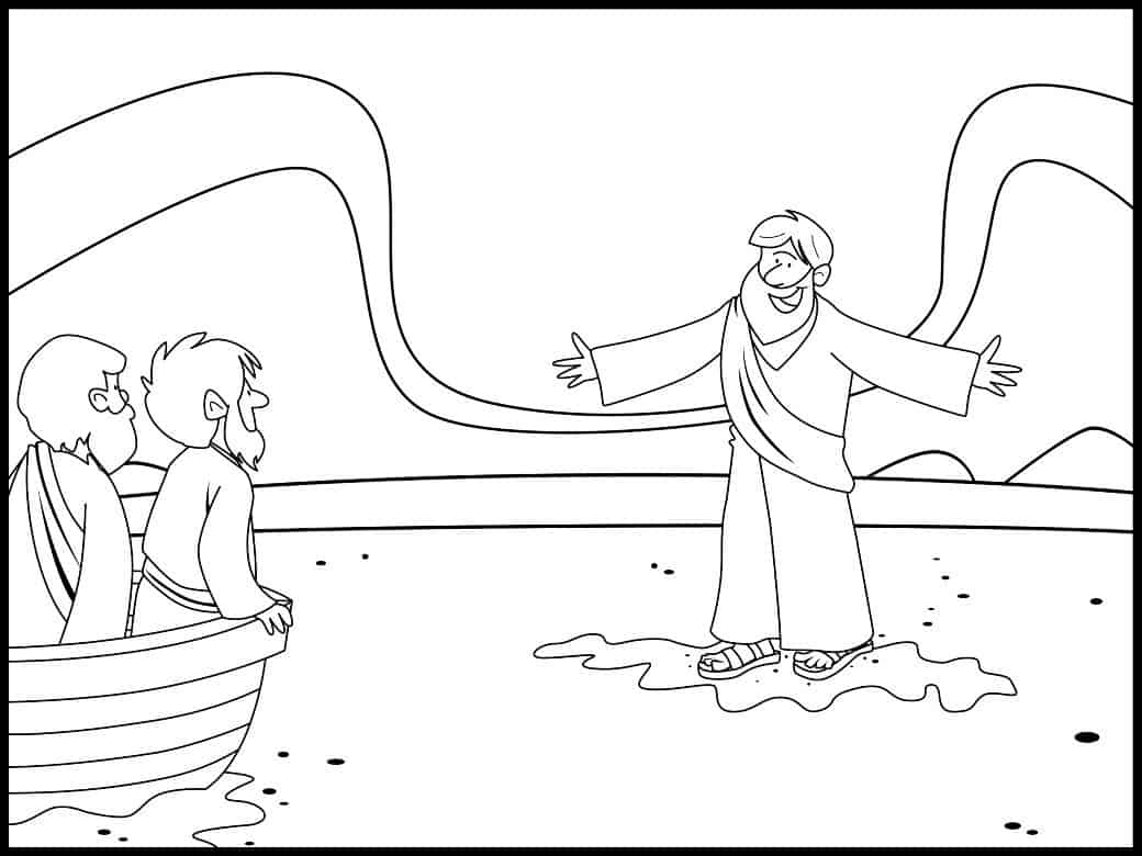 Jesus Walks On Water Coloring Page Ministry To Children Jesus Coloring Pages