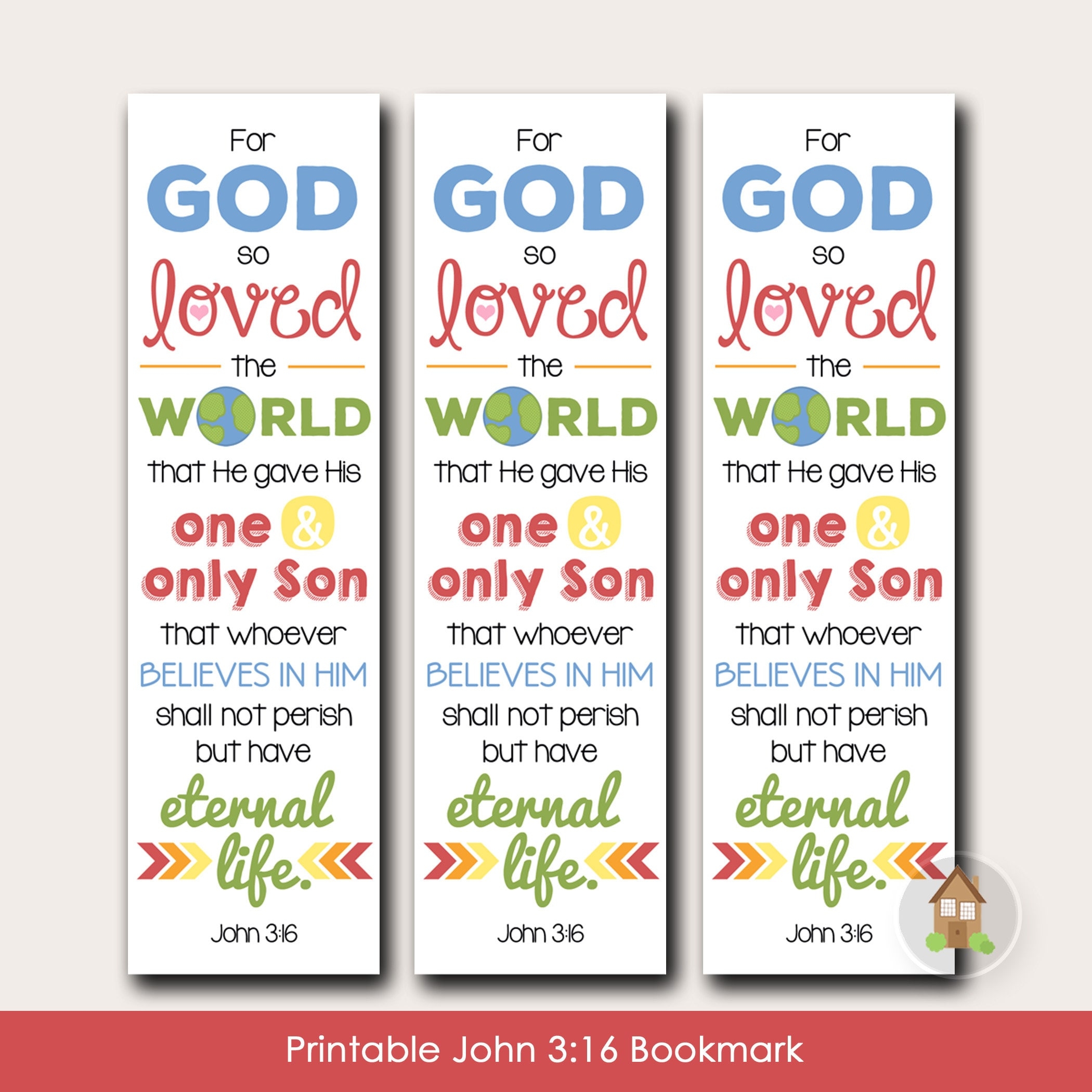 John 3 16 Printable Bookmark Outreach Scripture Bible Verse Christian Gospel Bookmark DIY PRINTABLE Religious Bookmark Etsy