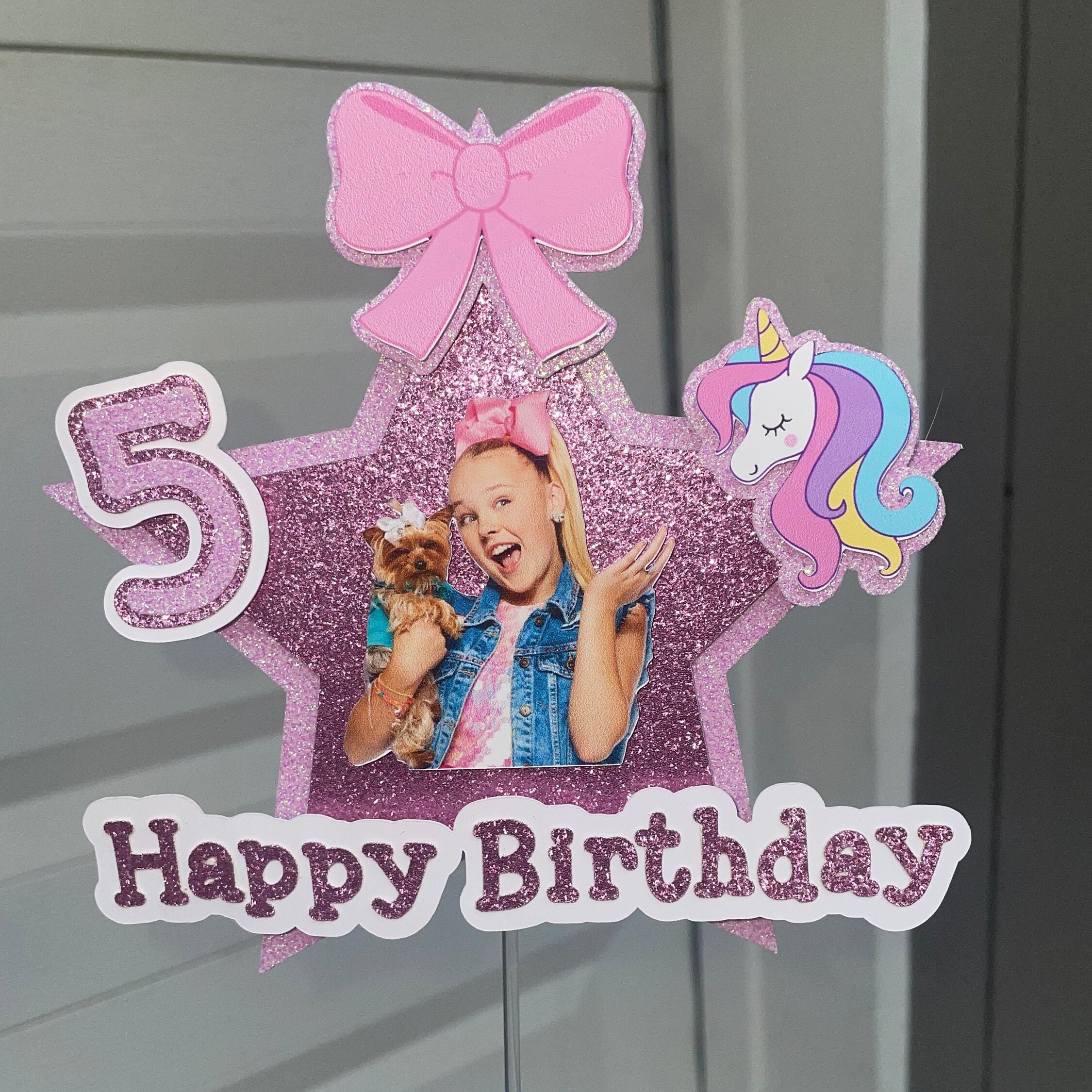 Jojo Siwa Cake Topper Party Supplies Birthday Paper Crafts Etsy