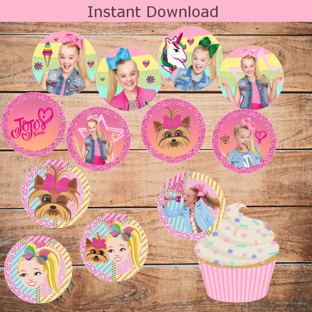Jojo Siwa Cupcakes Toppers Printable Jojo Siwa Toppers Jojo Siwa Party Toppers Instant Download Etsy