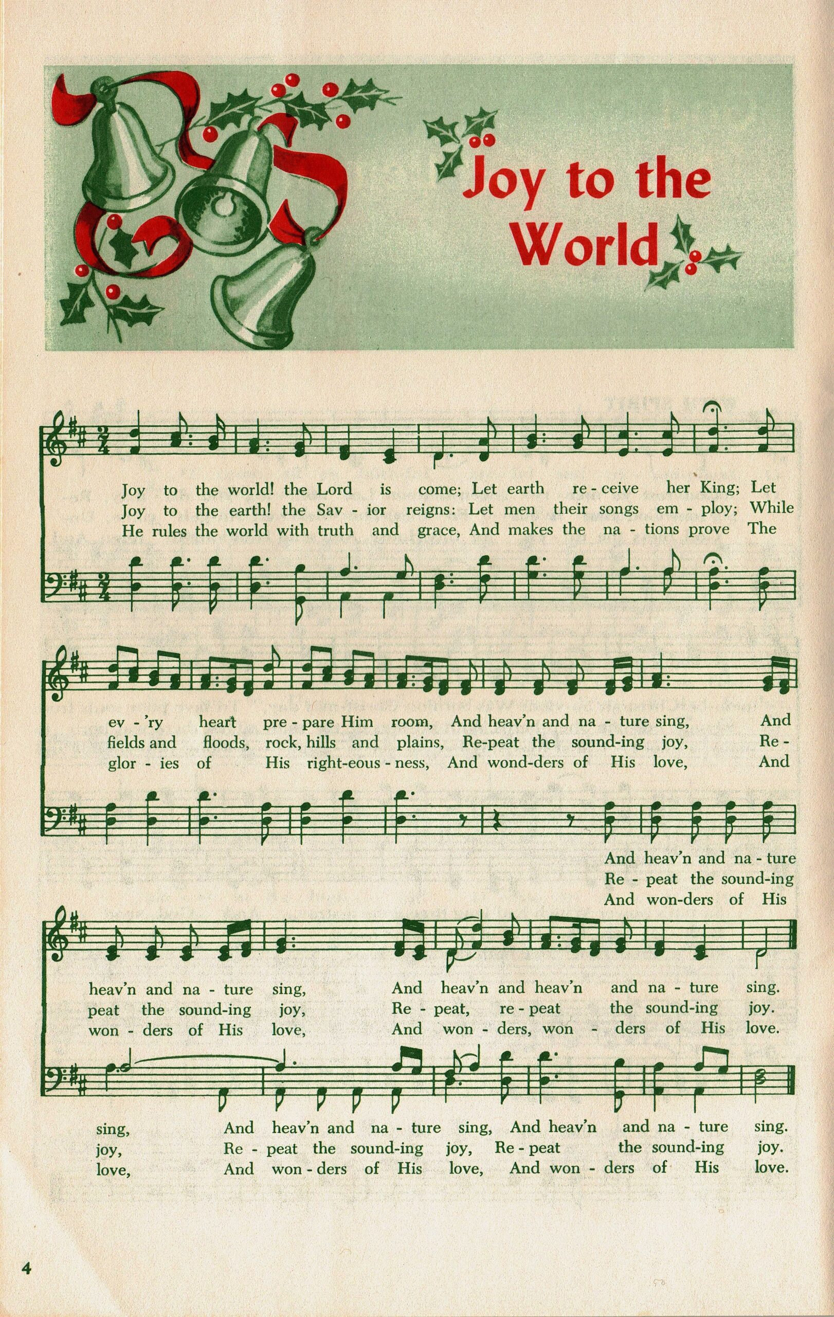Joy To The World Christmas Songs Lyrics