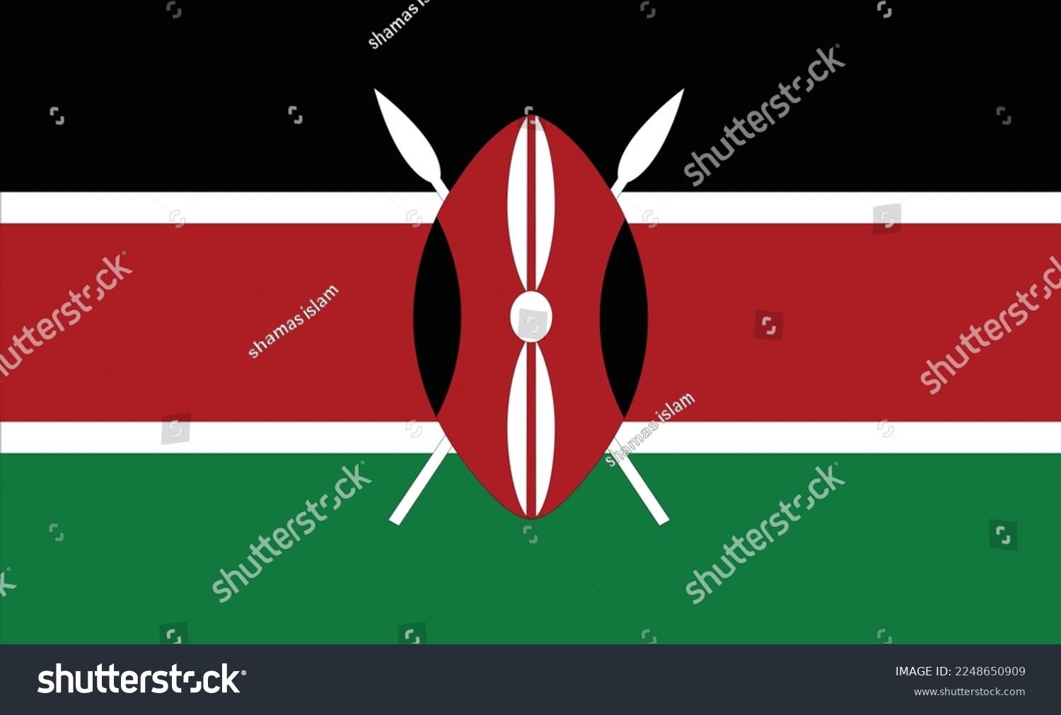 Kenya Flag Design Illustration Vectors Stock Vector Royalty Free 2248650909 Shutterstock