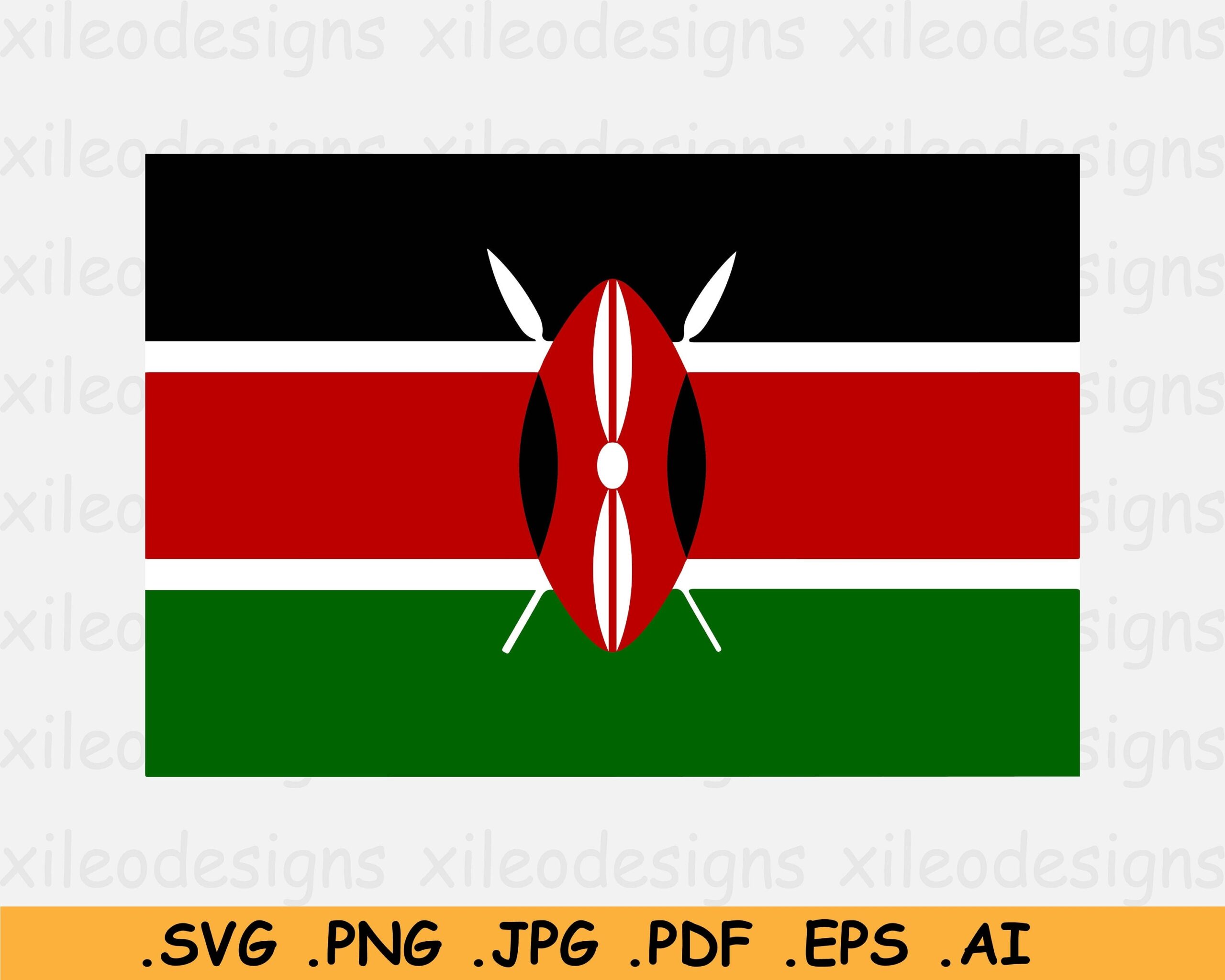 Kenya National Flag SVG Kenyan Nation Country Banner Cricut Cut File Digital Download Clipart Vector Graphic Icon Eps Ai Png Jpg Pdf Etsy