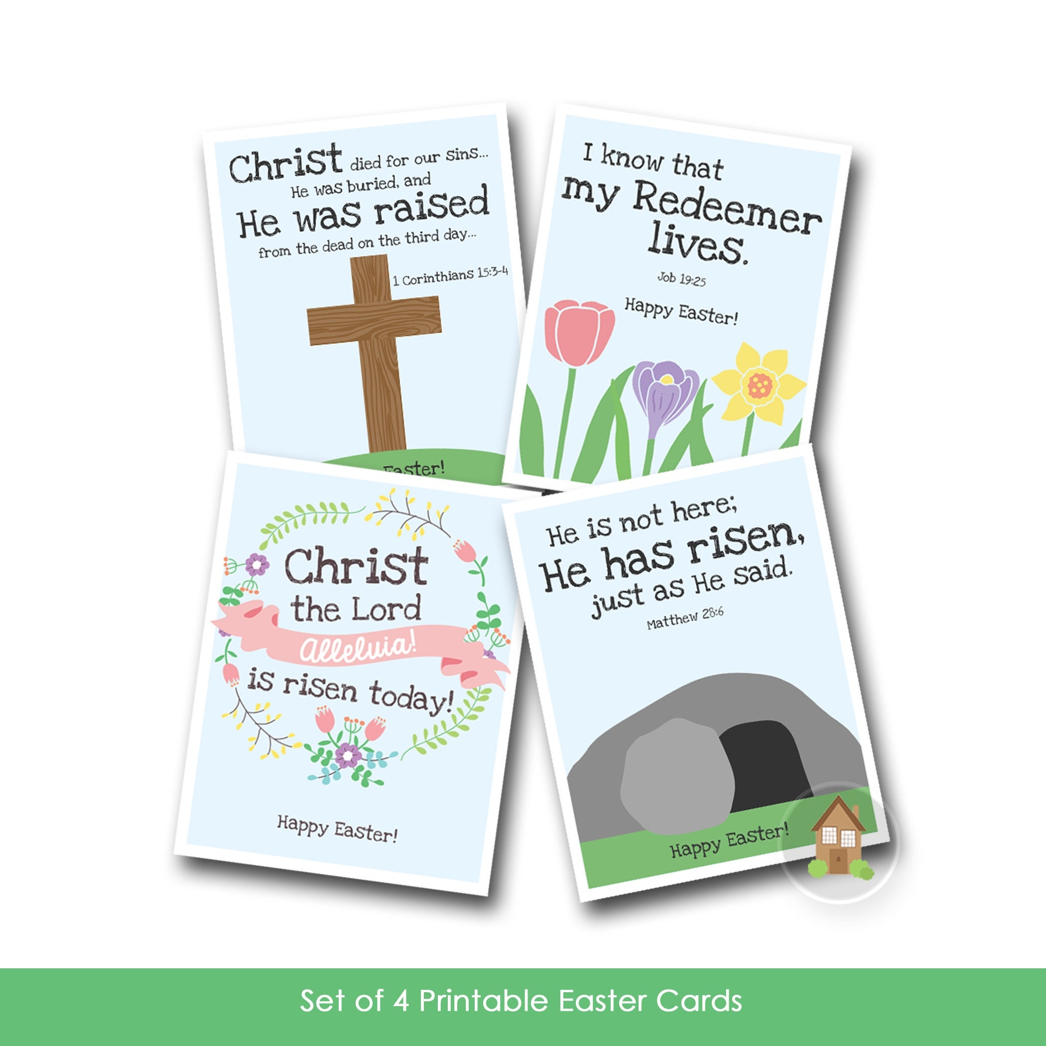 Kids Printable Christian Easter Cards Religious Bible Easter Cards For Children Sunday School Easter Cross And Tomb DIY PRINTABLE Etsy