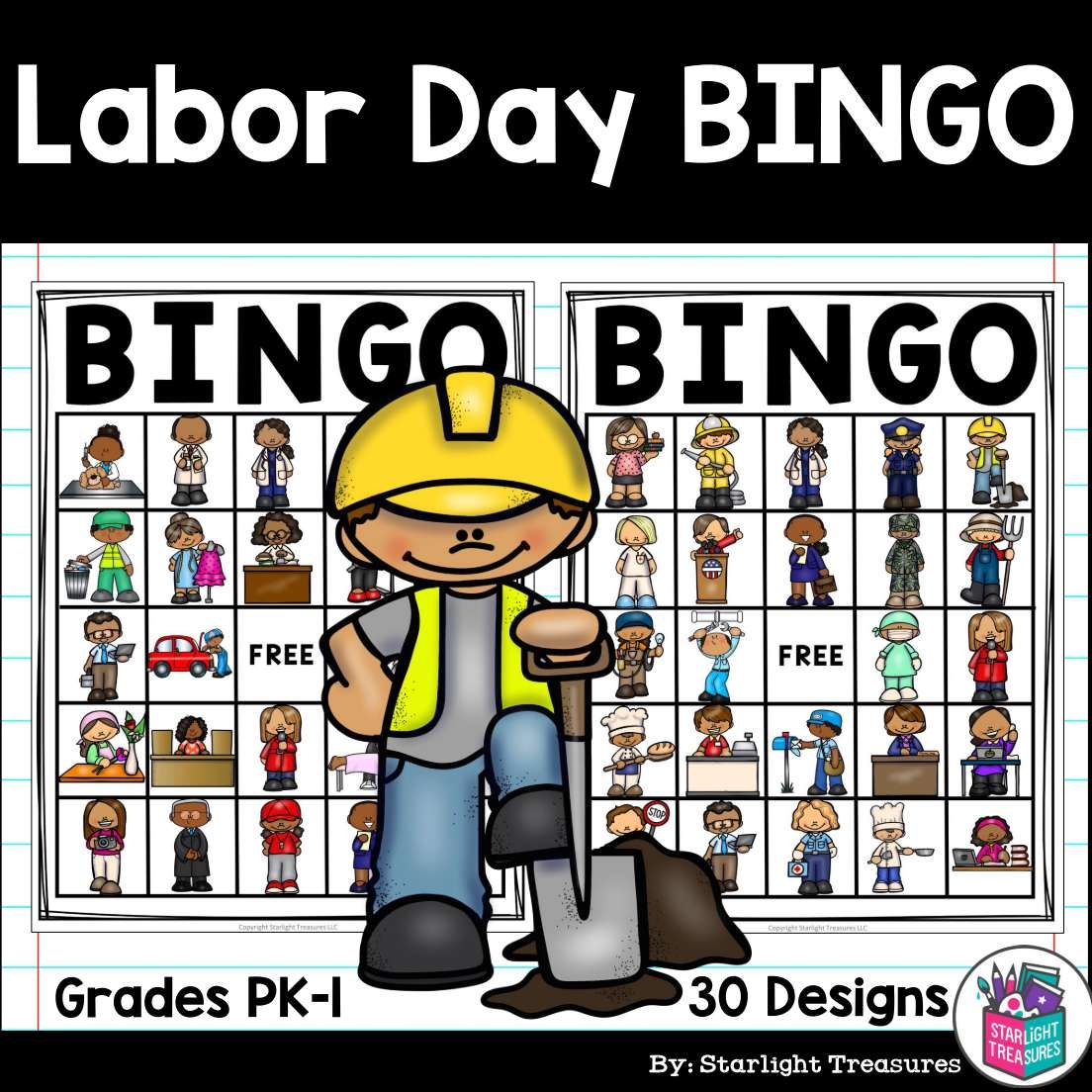 Labor Day Bingo Cards For Early Readers Community Helpers Bingo FREEBIE Classful