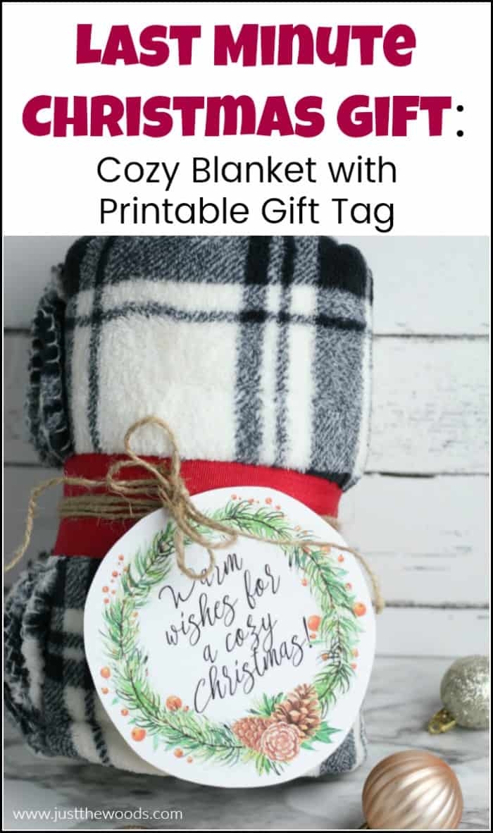Last Minute Christmas Gift Blanket With Printable Gift Tag