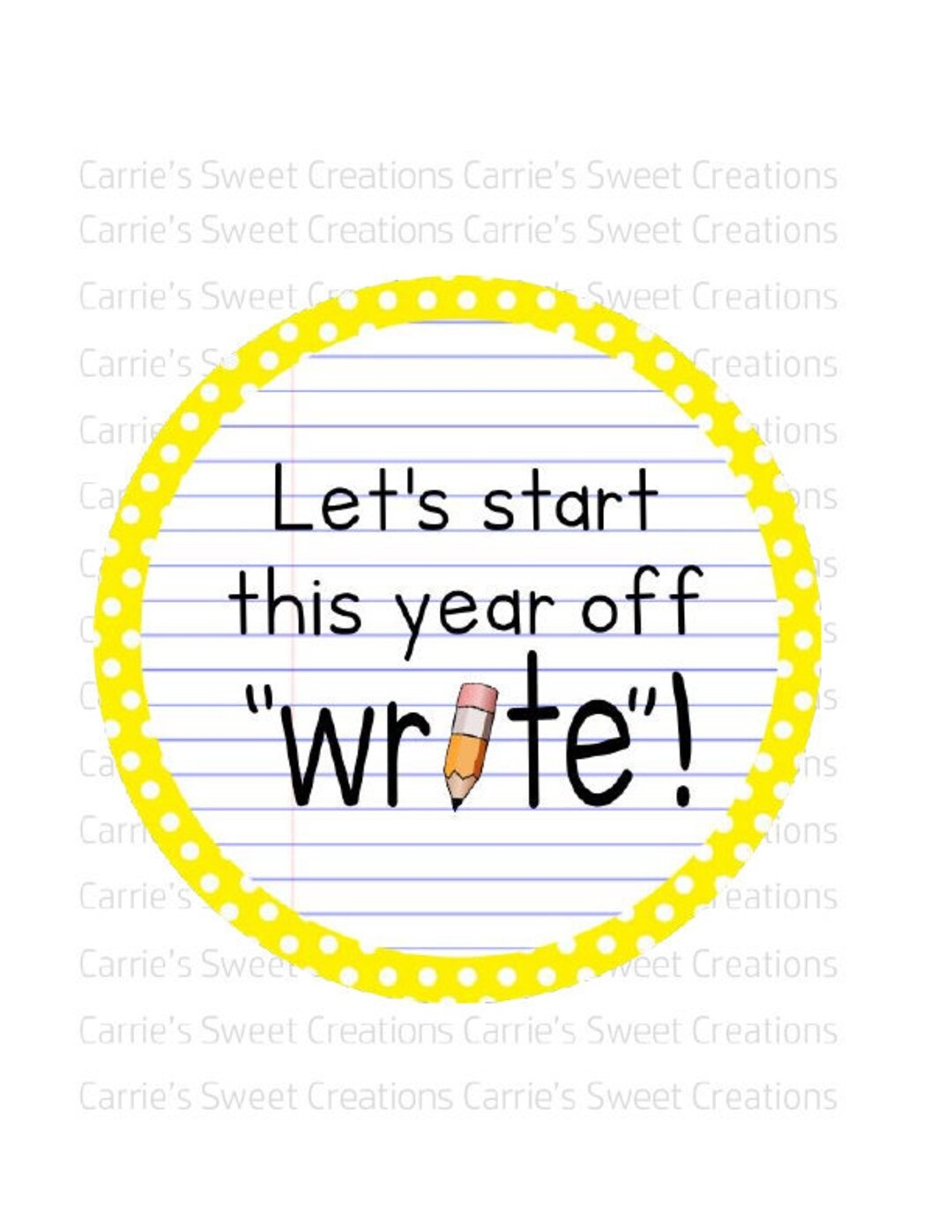 Let s Start This Year Off Write Printable Tag cookie Tags gift Tags back To School Etsy
