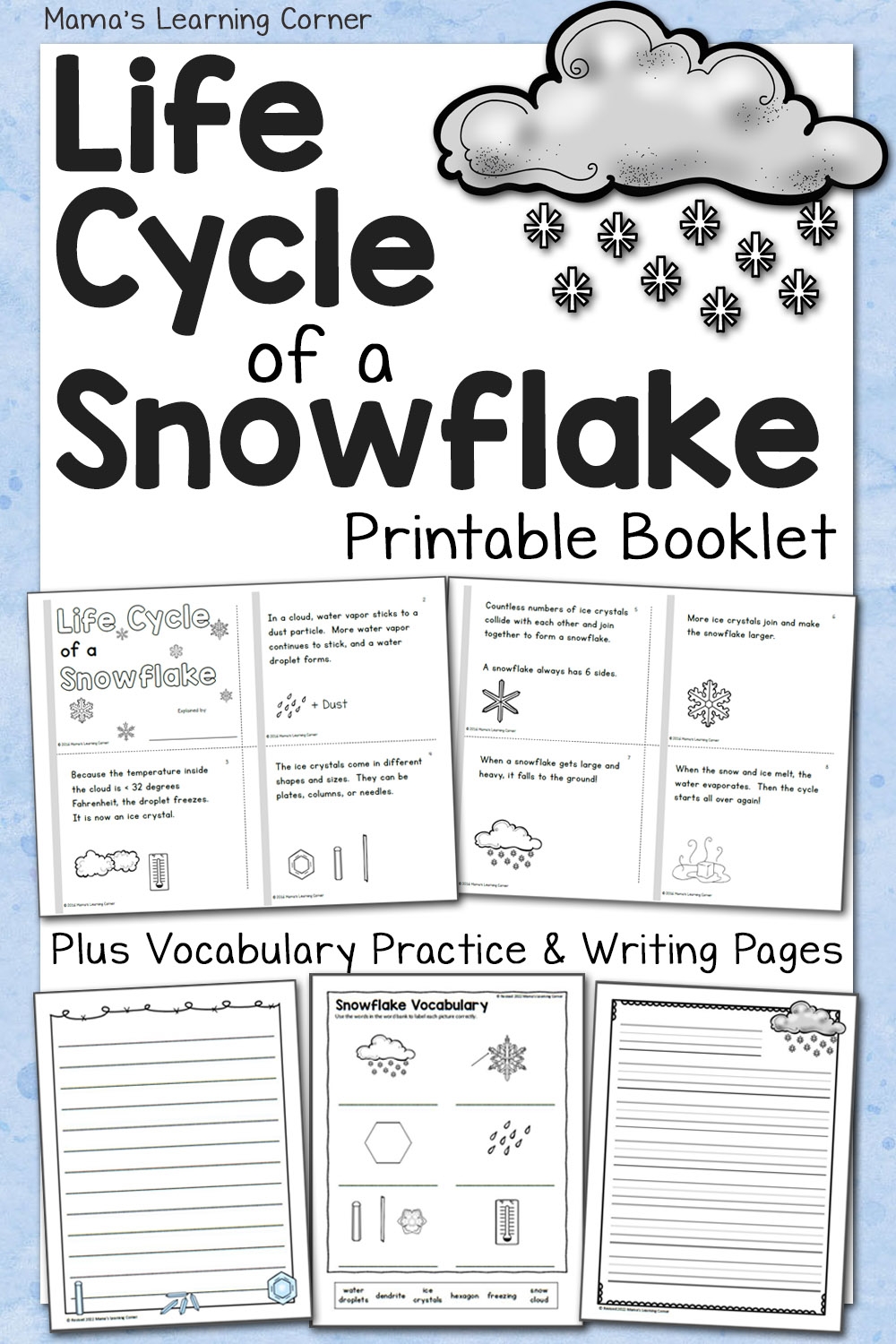 Life Cycle Of A Snowflake Booklet Mamas Learning Corner