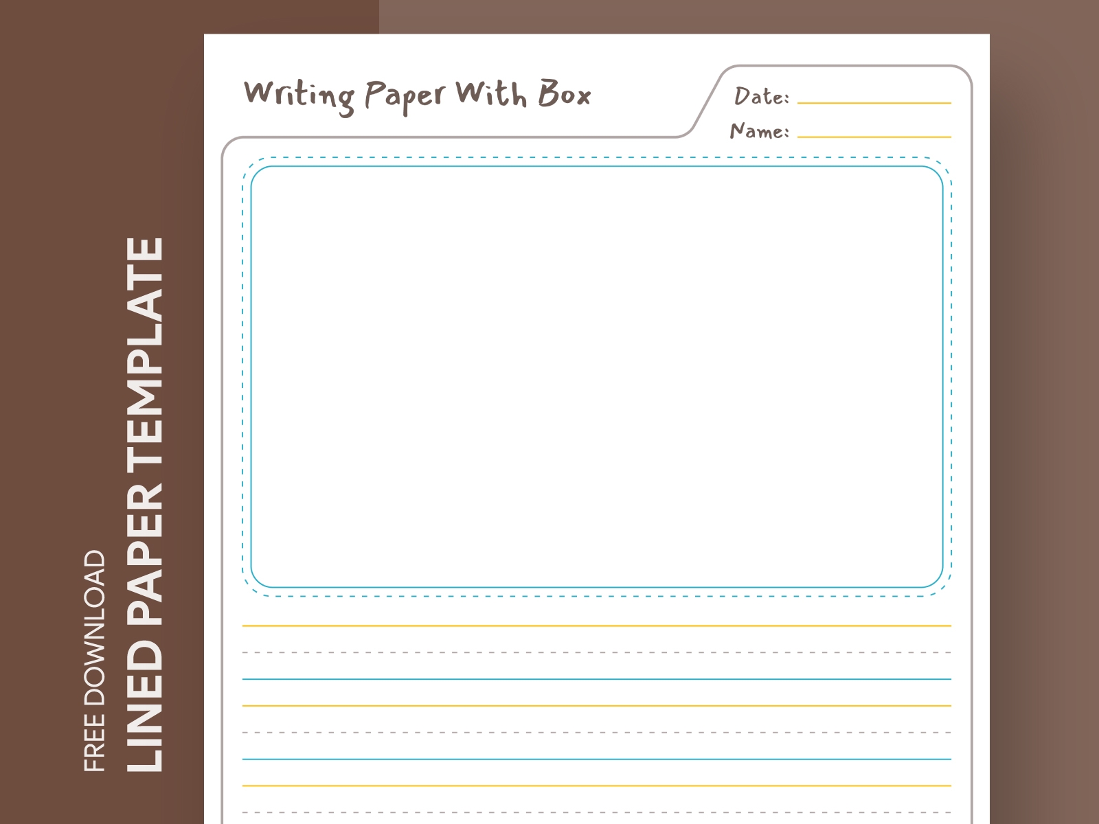 Lined Paper With Picture Box Free Google Docs Template By Free Google Docs Templates Gdoc io On Dribbble
