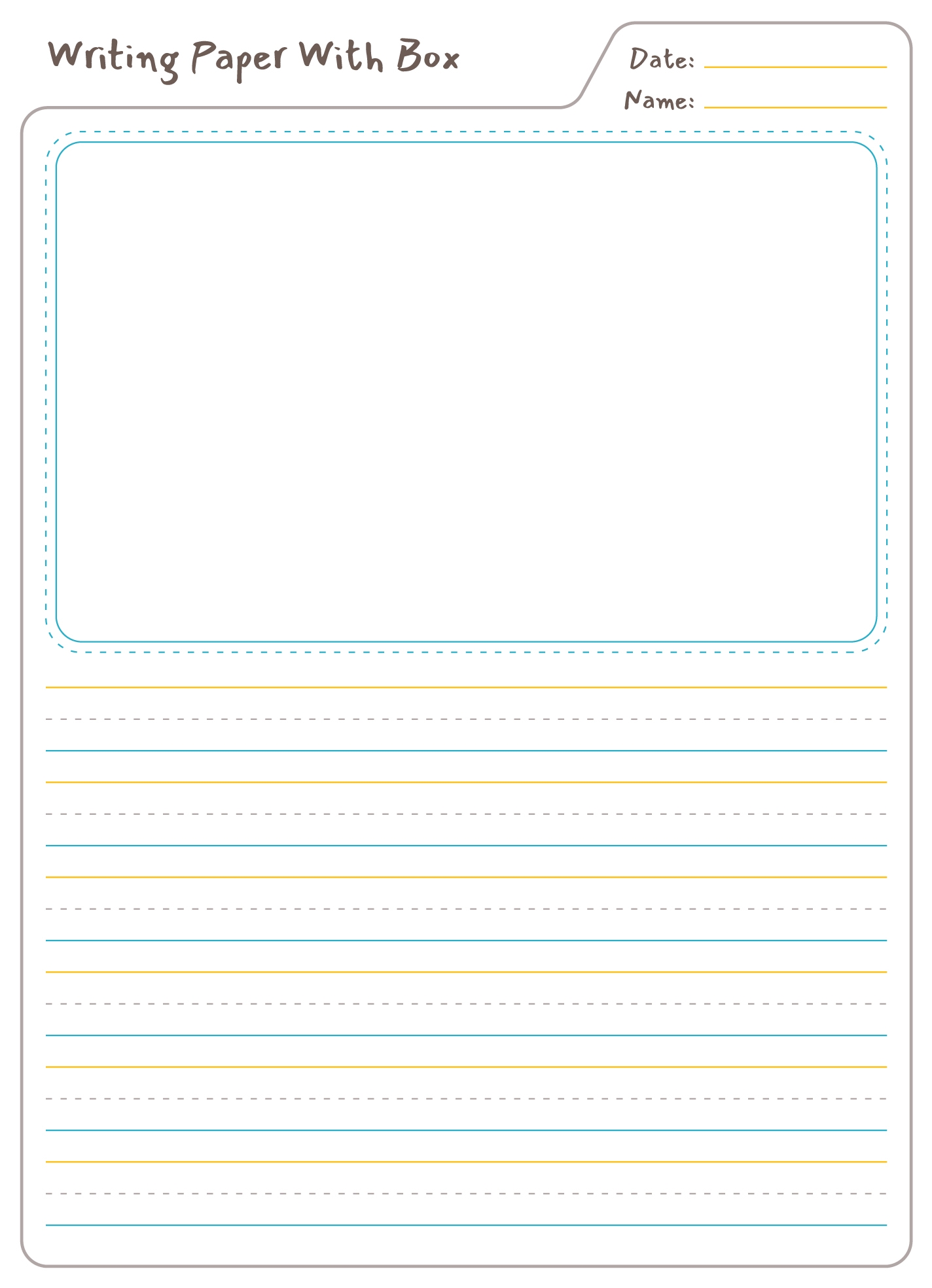 Lined Paper With Picture Box Free Google Docs Template Gdoc io