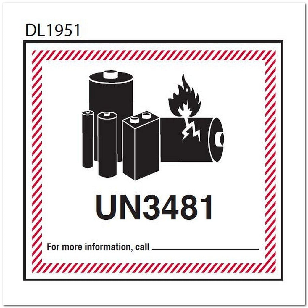Lithium Ion Battery UN3481 Label Roll 500 Per Roll