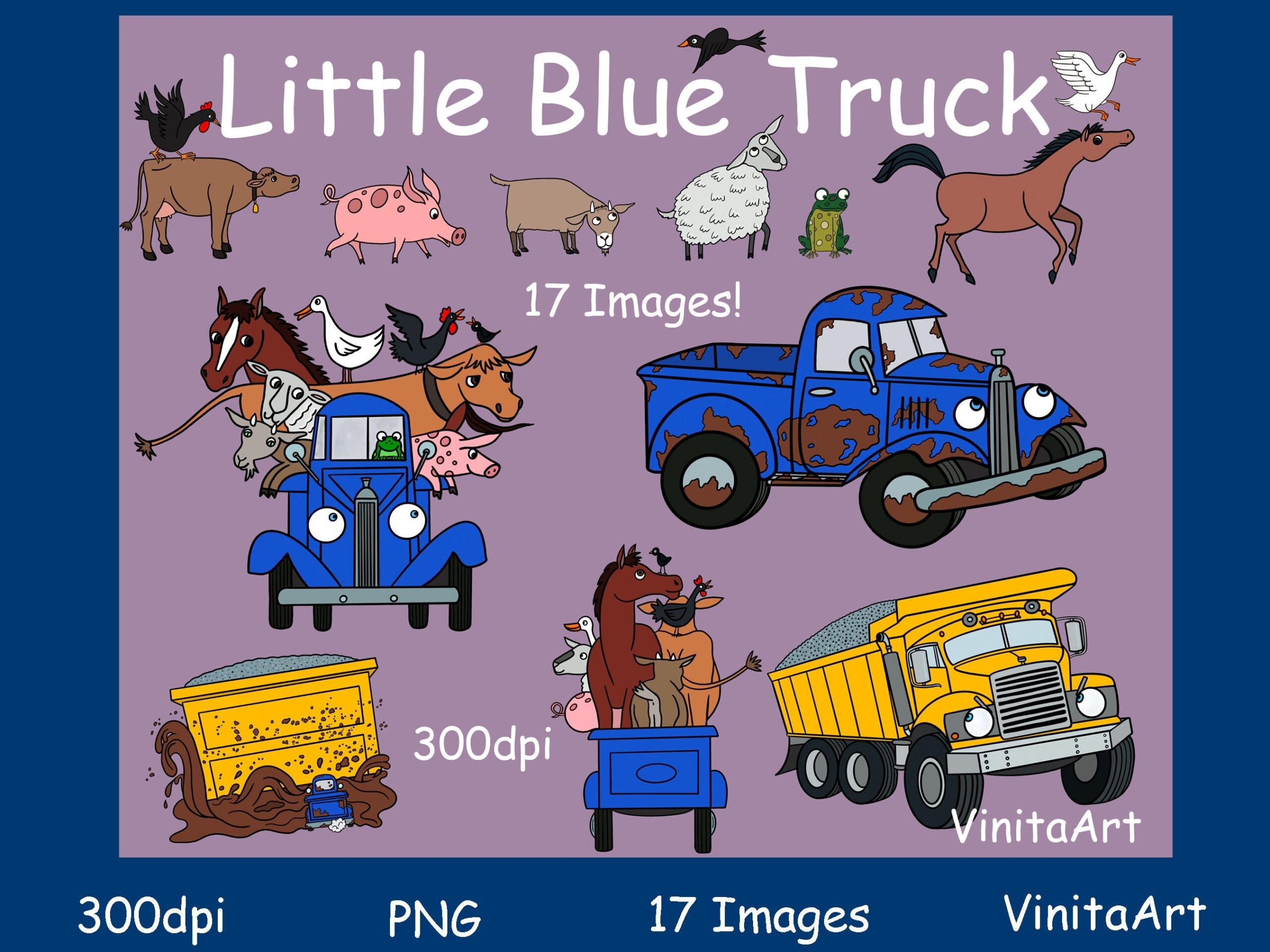 Little Blue Truck Storybook Clipart Digital Download Printable First Story Coloring Pages Etsy
