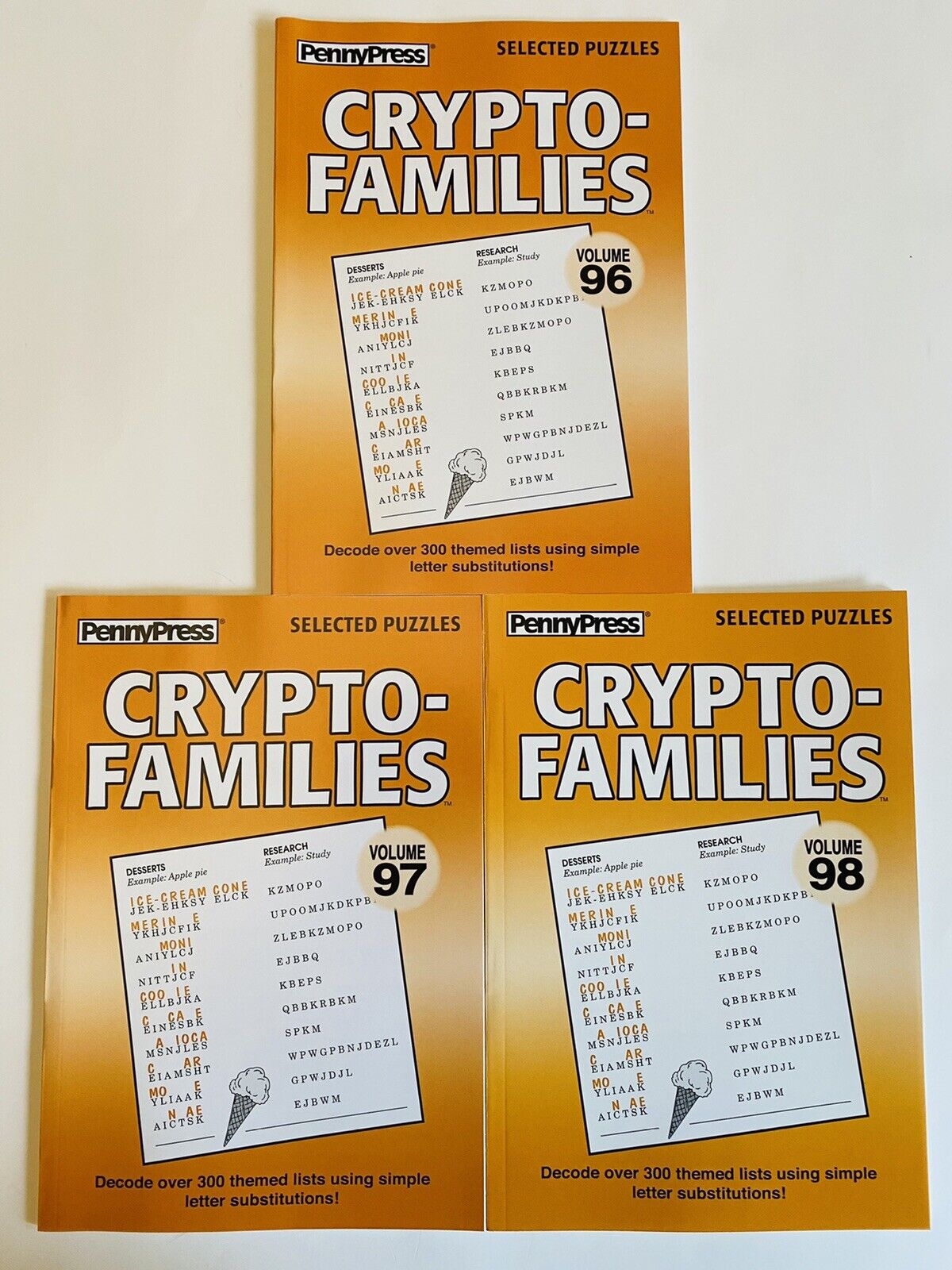 Lot Of 3 Cryptofamilies Penny Press Crypto Families DELL Selected Puzzle Variety EBay