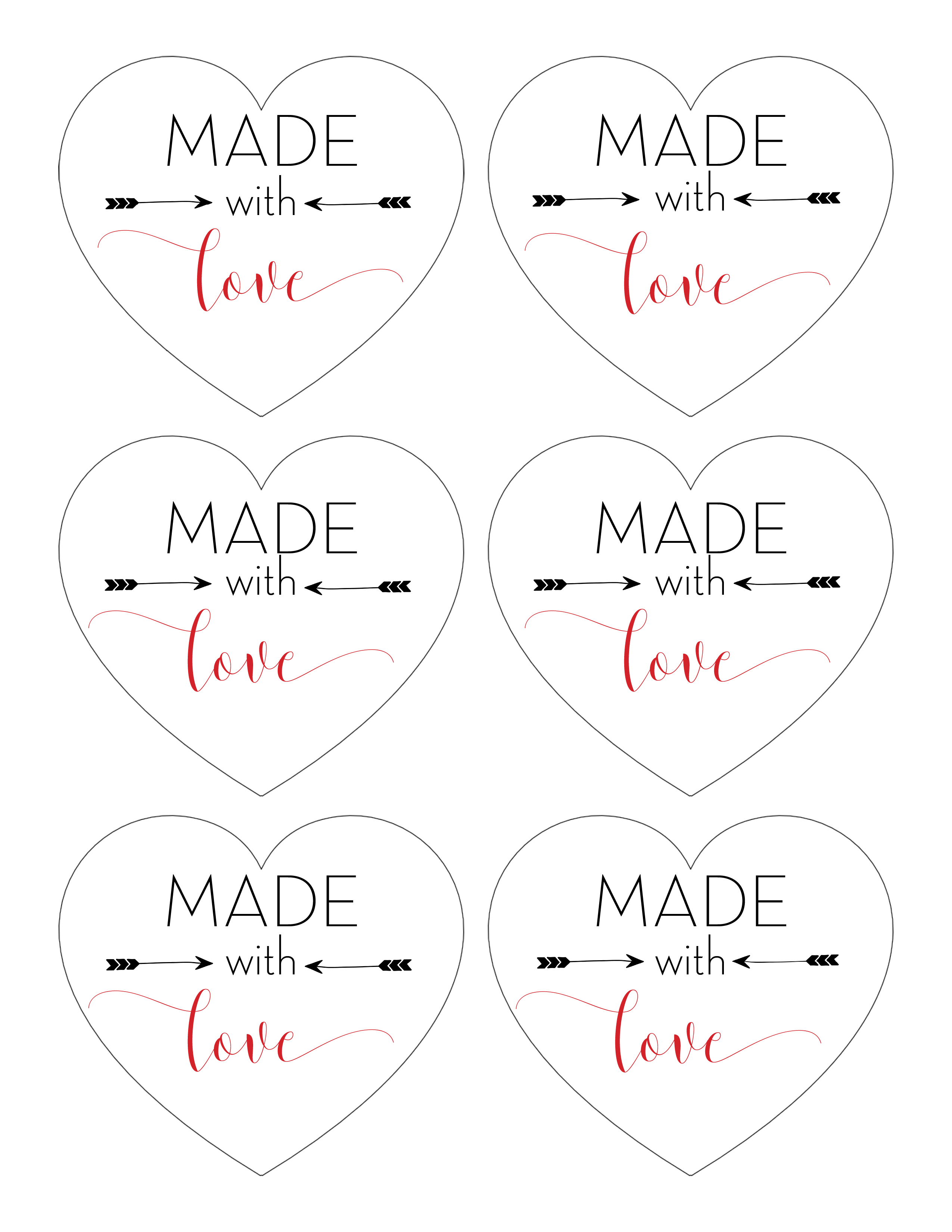Made With Love Printable Tags For Homemade Gifts