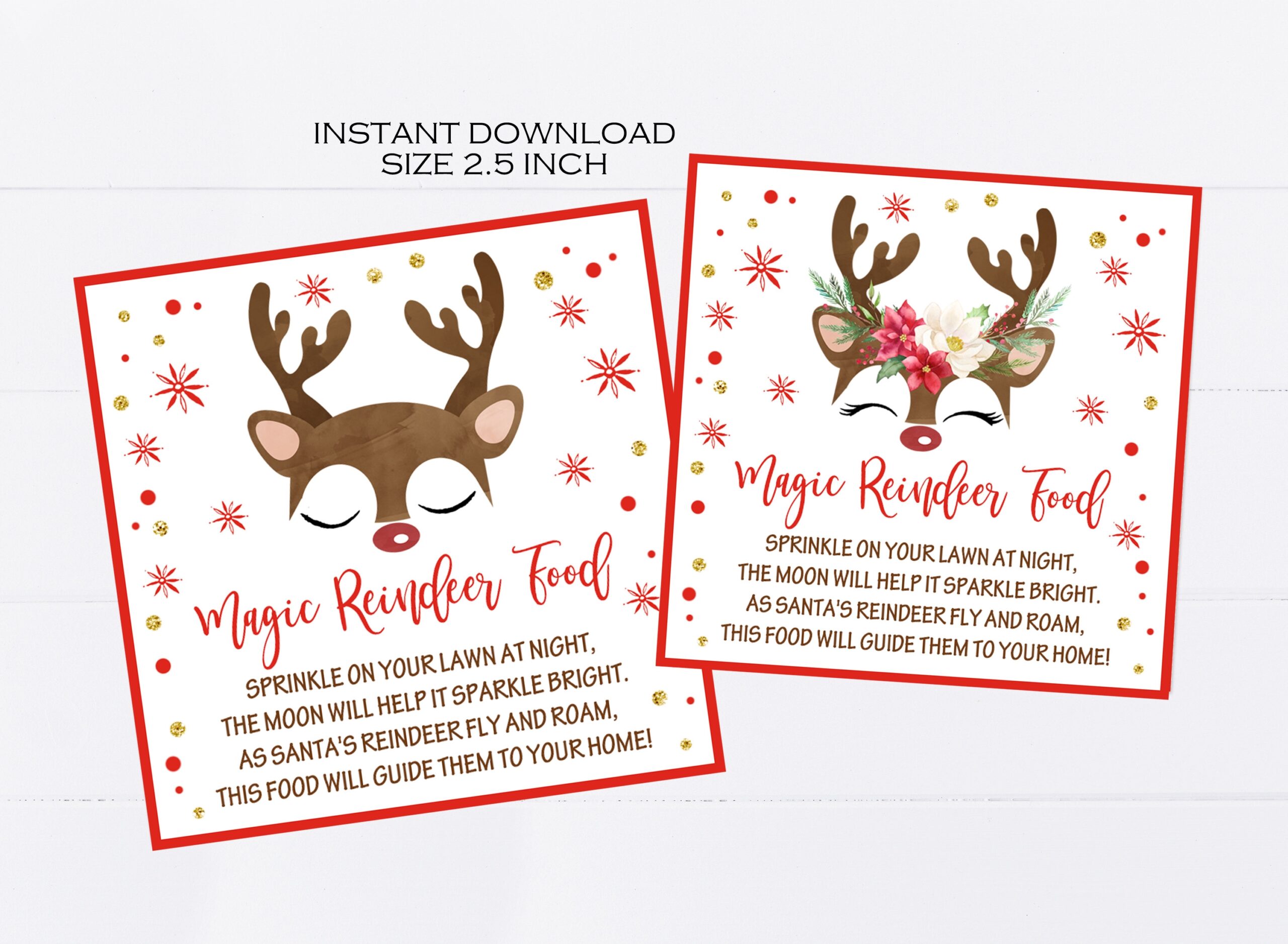 Magic Reindeer Food Tags Printable Christmas Party Favors Reindeer Food Cards Classroom School Gift Tags Digital Instant Download Etsy