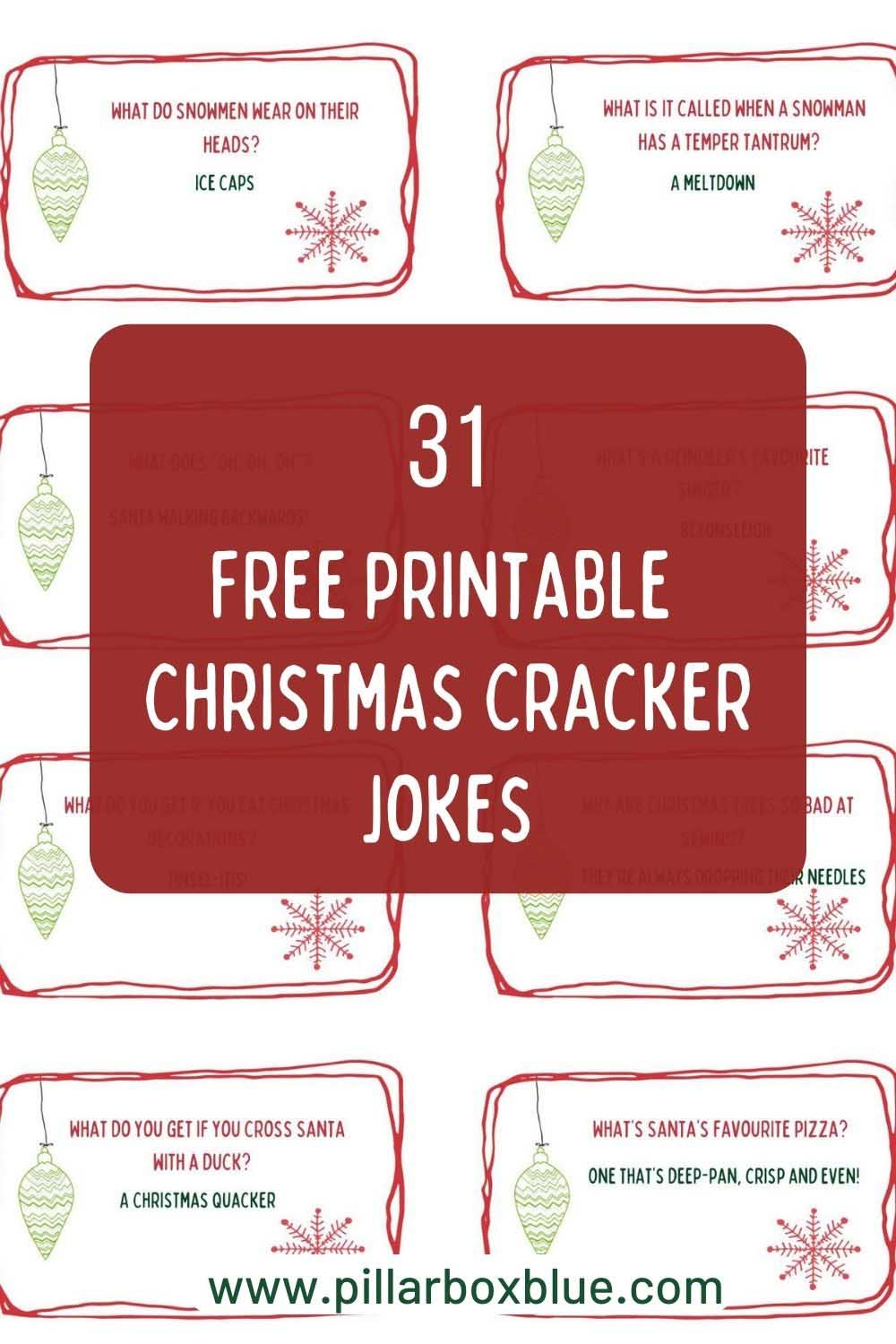 Make Your Own Christmas Crackers With Printable Cracker Jokes Pillar Box Blue