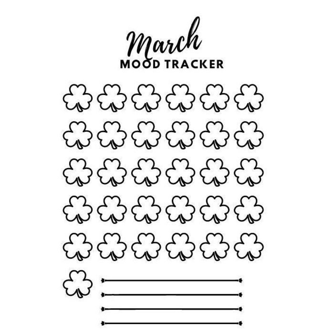 March Mood Tracker Printable Mood Tracker Letter Size Mood Or Habit Tracker PDF Digital Download Etsy