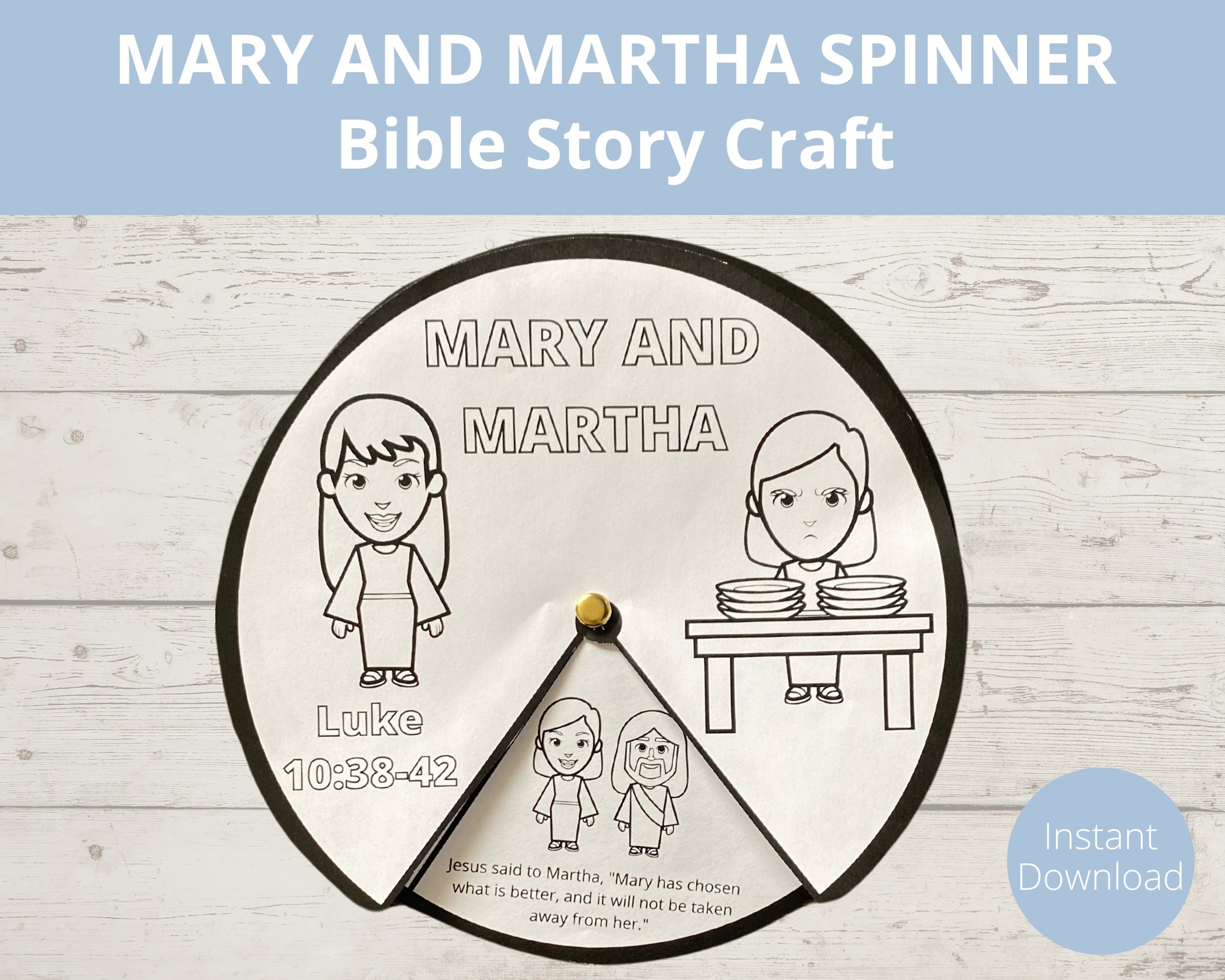 Mary And Martha Luke 10 Kids Bible Craft Bible Story Printable Homeschool Bible Worksheets Sunday School Activities Etsy