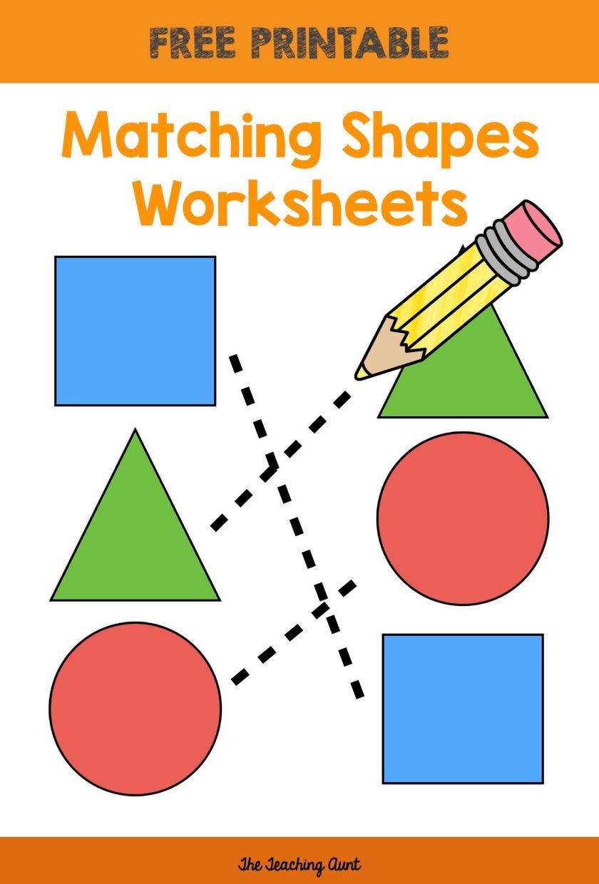 Matching Shapes Worksheets The Teaching Aunt Shapes Worksheets Shape Worksheets For Preschool Shape Matching