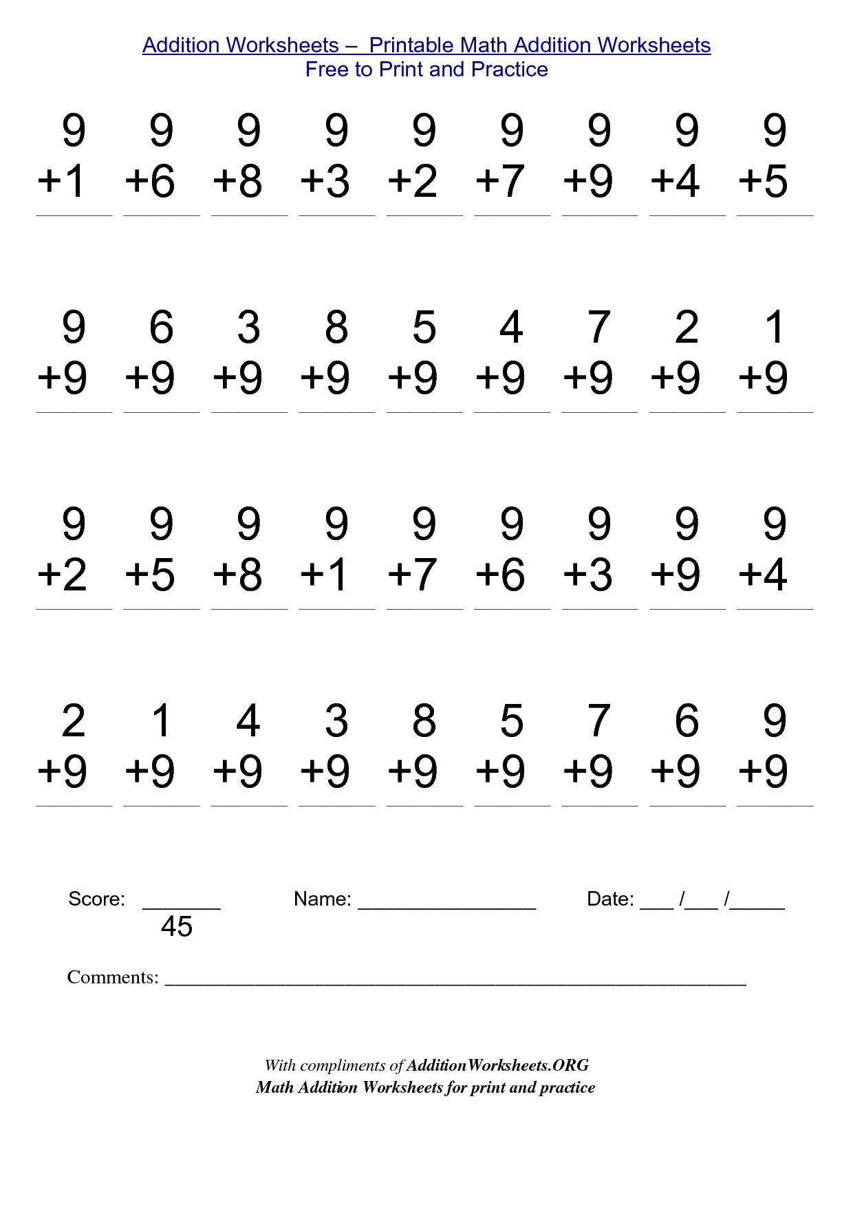 Math Worksheets For Free To Print Math Addition Worksheets Addition Worksheets 1st Grade Math Worksheets