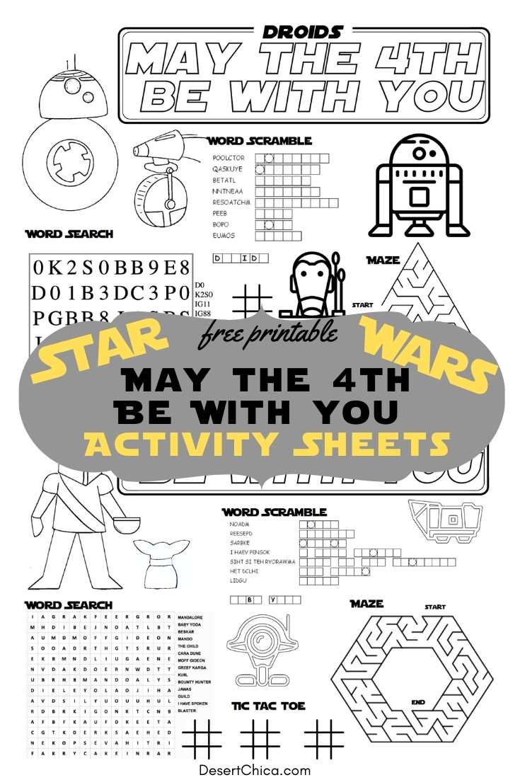 May The 4th Be With You Star Wars Activity Sheets Desert Chica