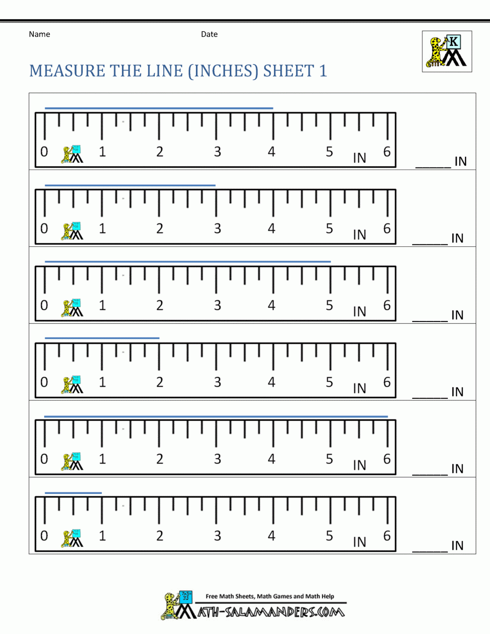 Measuring Length Worksheets For Kindergarten