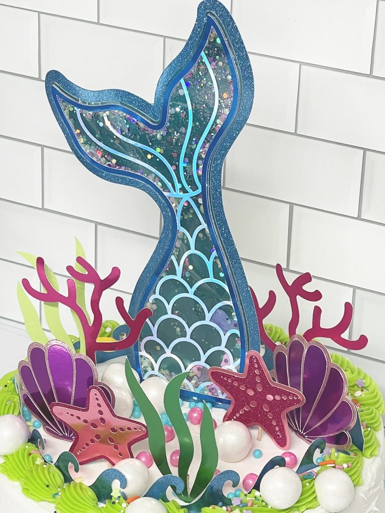 Mermaid Cake Topper DIY Mermaid Cake Pineapple Paper Co 