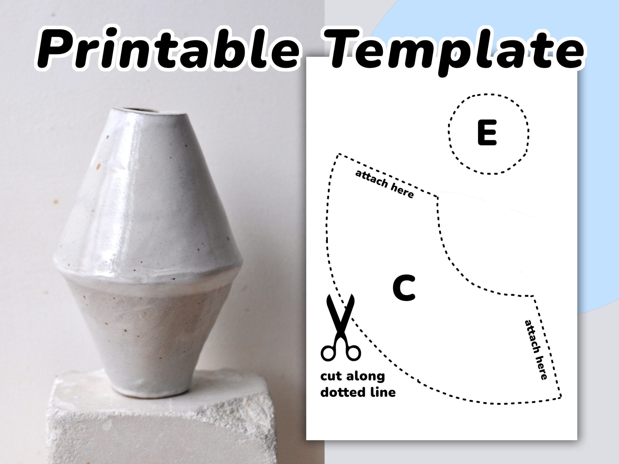 Minimal Vase Slab Pottery Template Pottery Tools Etsy