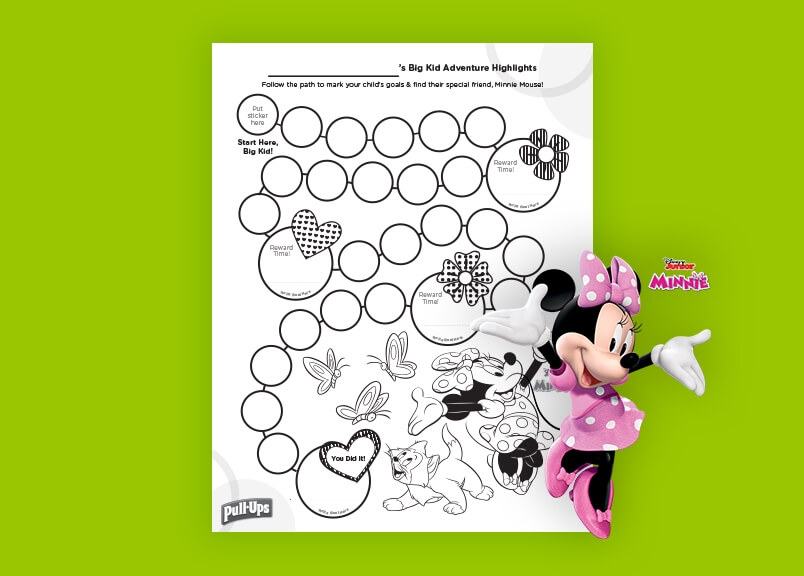 Downloadable Free Printable Minnie Mouse Potty Training Chart